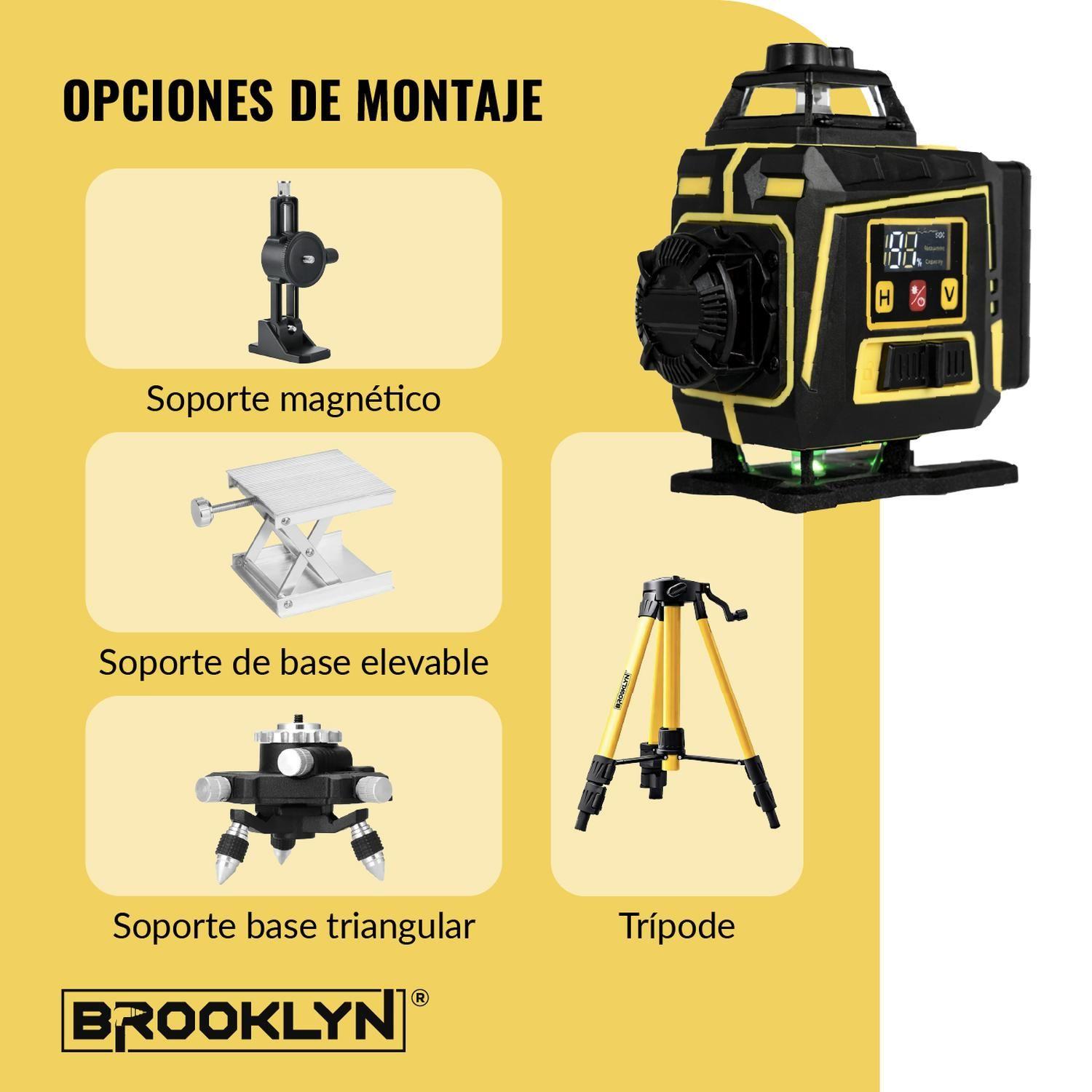 Nivel Laser Verde Brooklyn 16 Líneas Autonivelante + Tripode-4