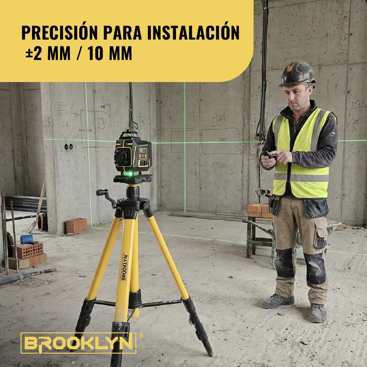 Nivel Laser Verde Brooklyn 16 Líneas Autonivelante + Tripode-6