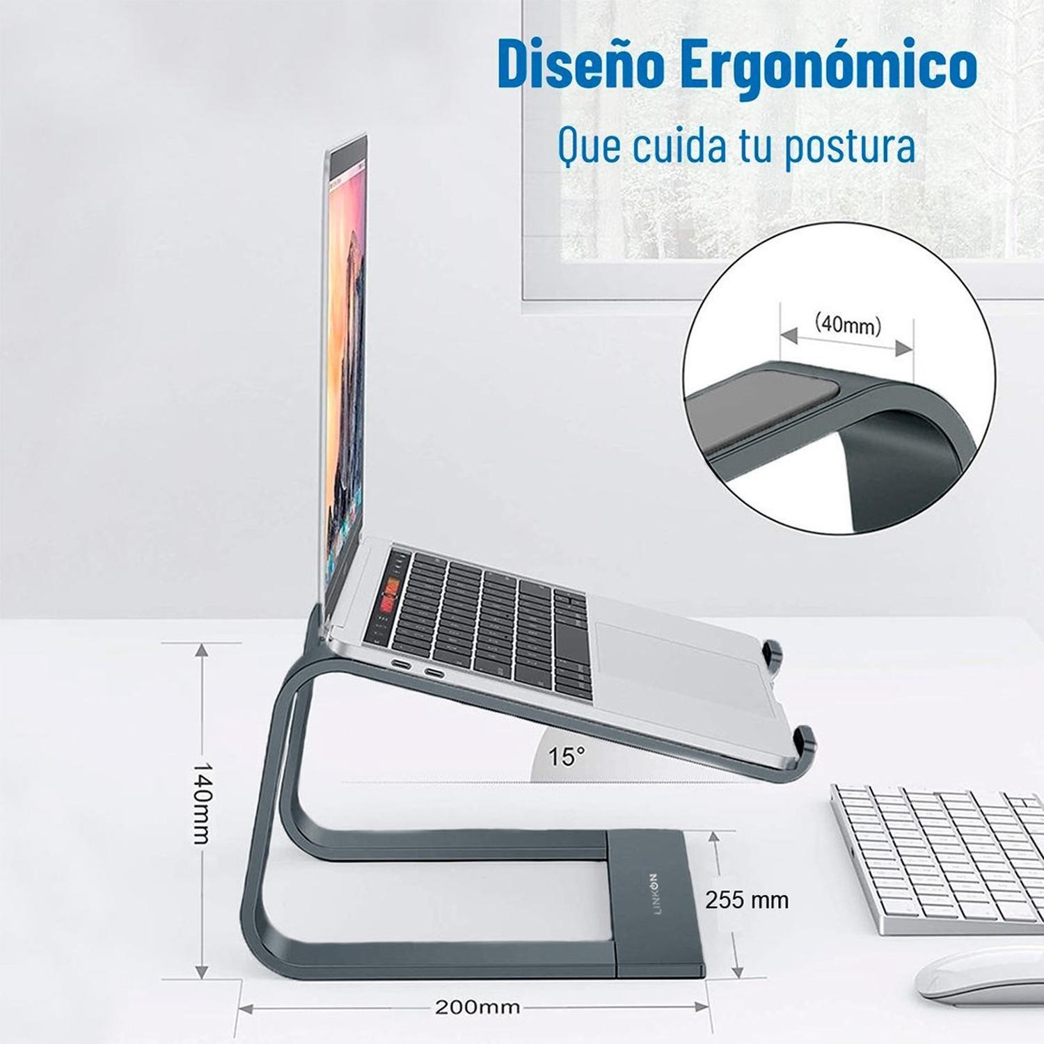 Soporte Base Aluminio Mac Macbook Notebook gris-1