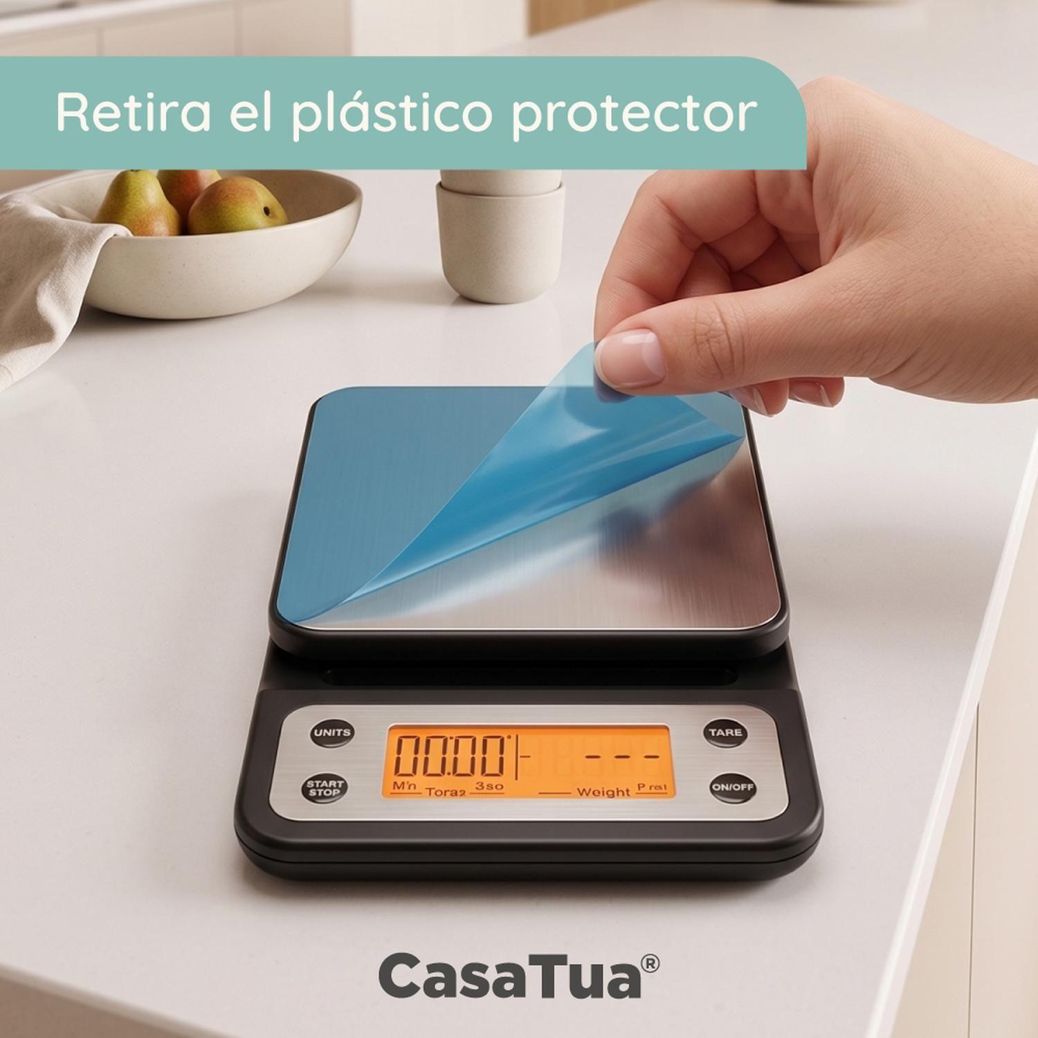 Pesa Digital Cocina CasaTua Balanza Alimentos hasta 3 Kilos-7