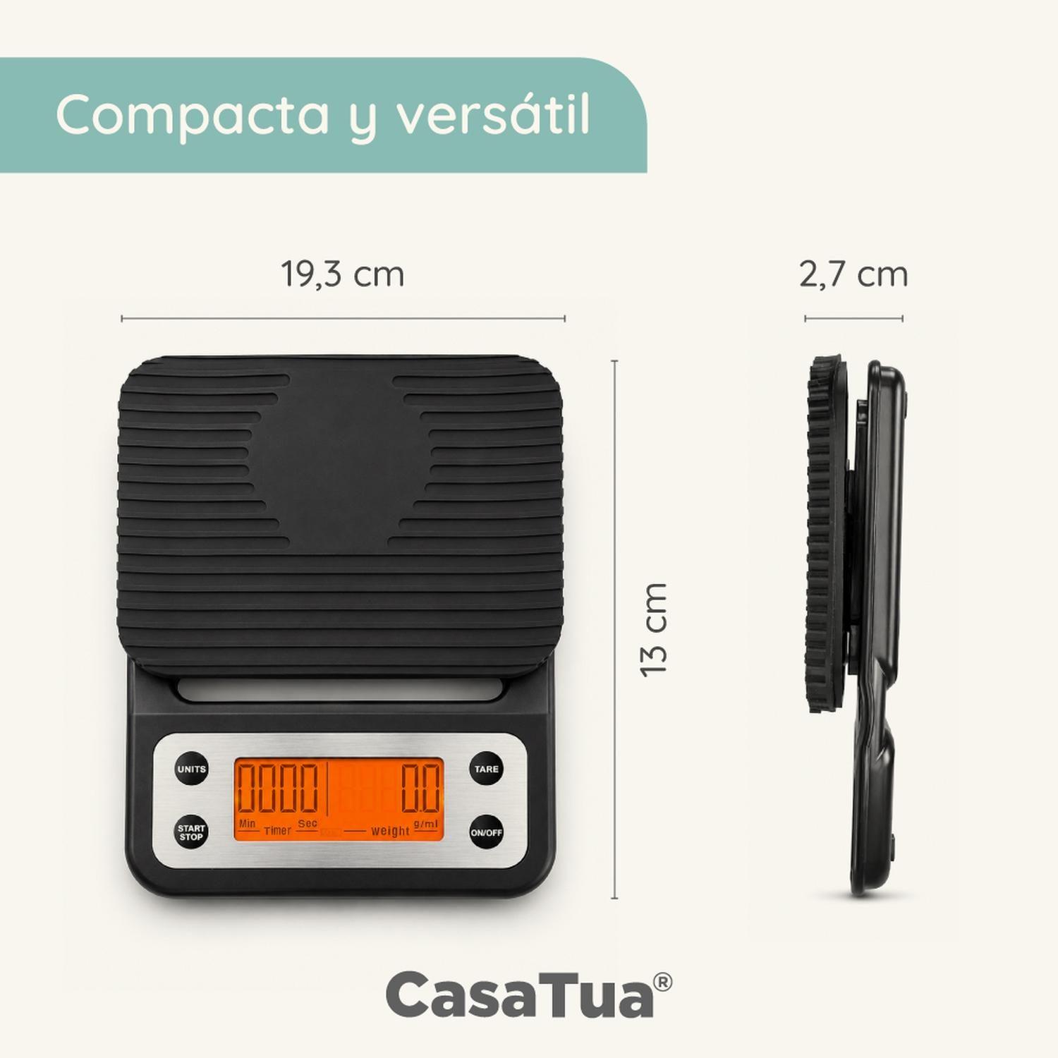 Pesa Digital Cocina CasaTua Balanza Alimentos hasta 3 Kilos-8