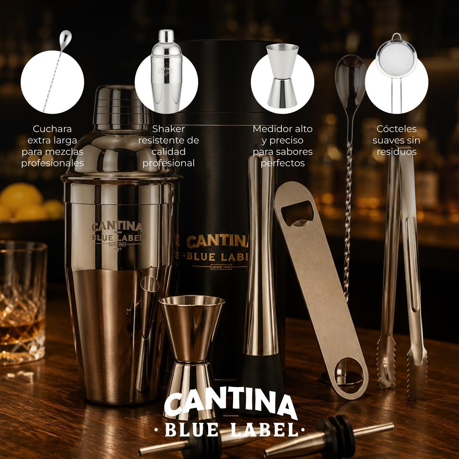 Coctelera Set Bartender Cantina Acero Inox Especial Regalo-5