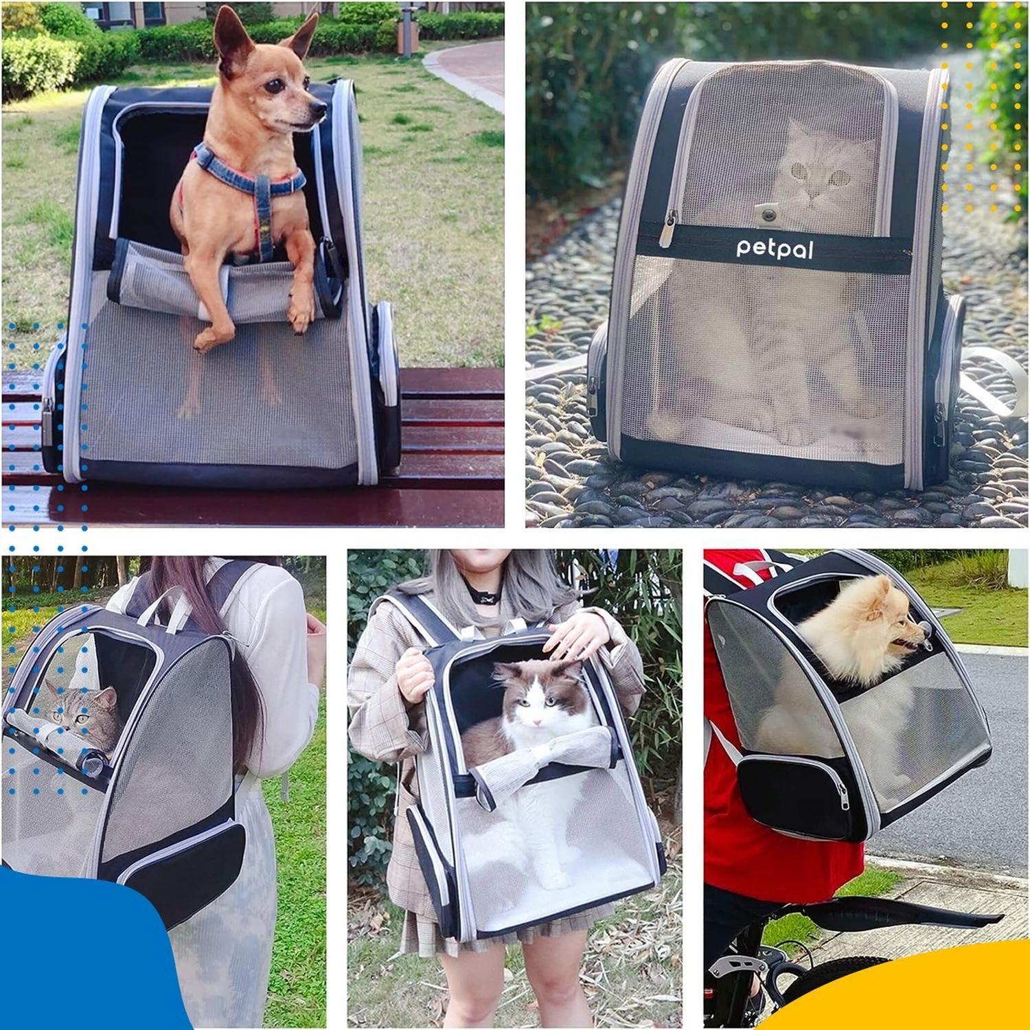 Bolso Mochila Transportador Perro Gato Petpal Respirable-3