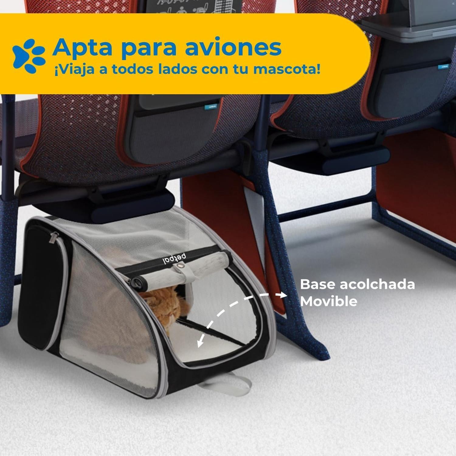 Bolso Mochila Transportador Perro Gato Petpal Respirable-4