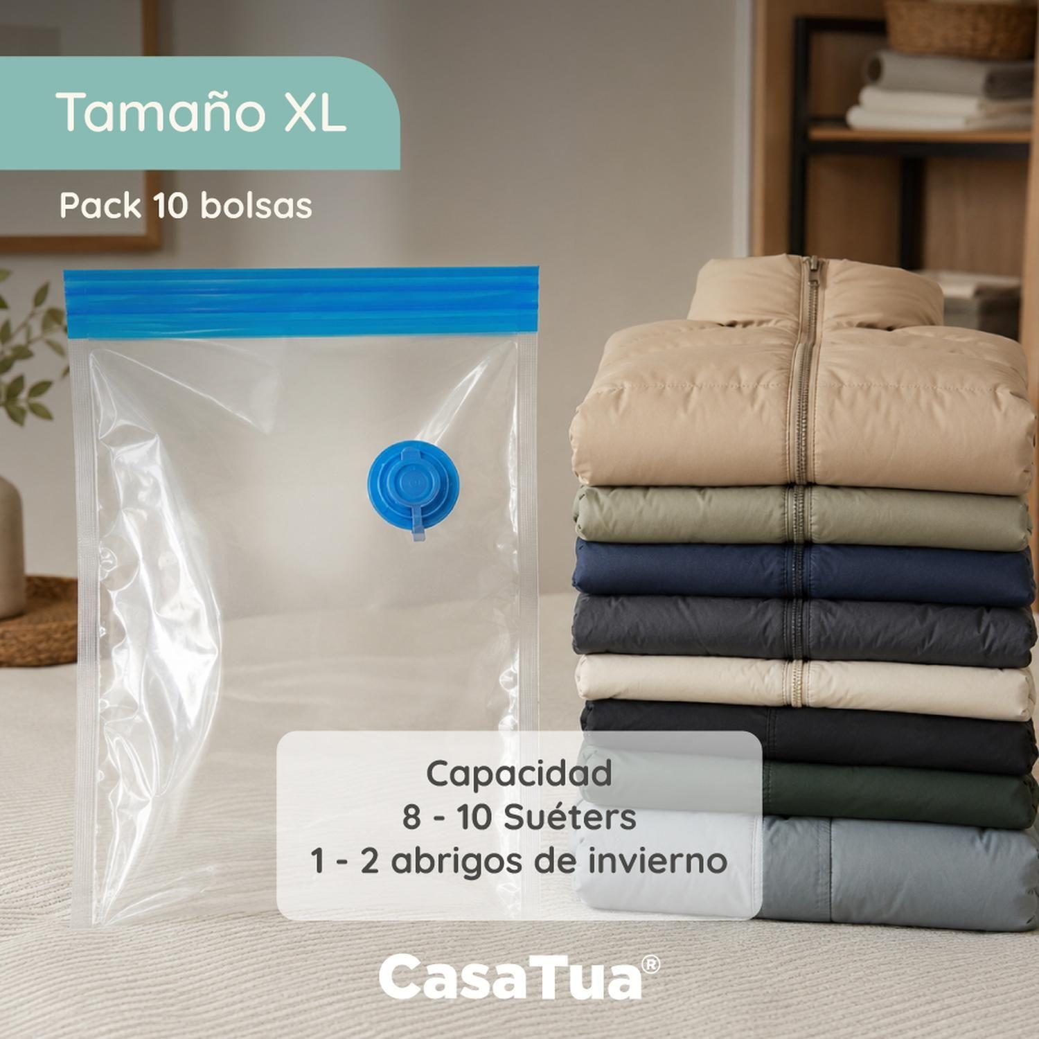 Pack Bolsas Al Vacio CasaTua Compresion Ropa Varios Tamaños-1