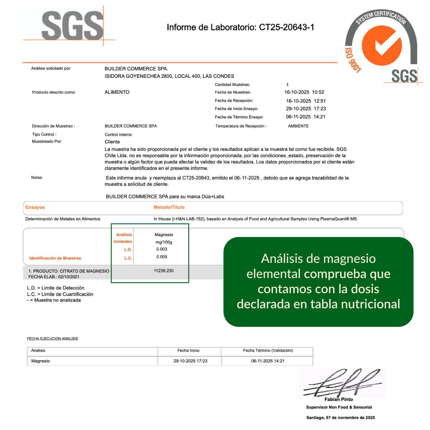 Magnesio Citrato Düa Labs® 800mg 120 Cápsulas Para 60 días-5