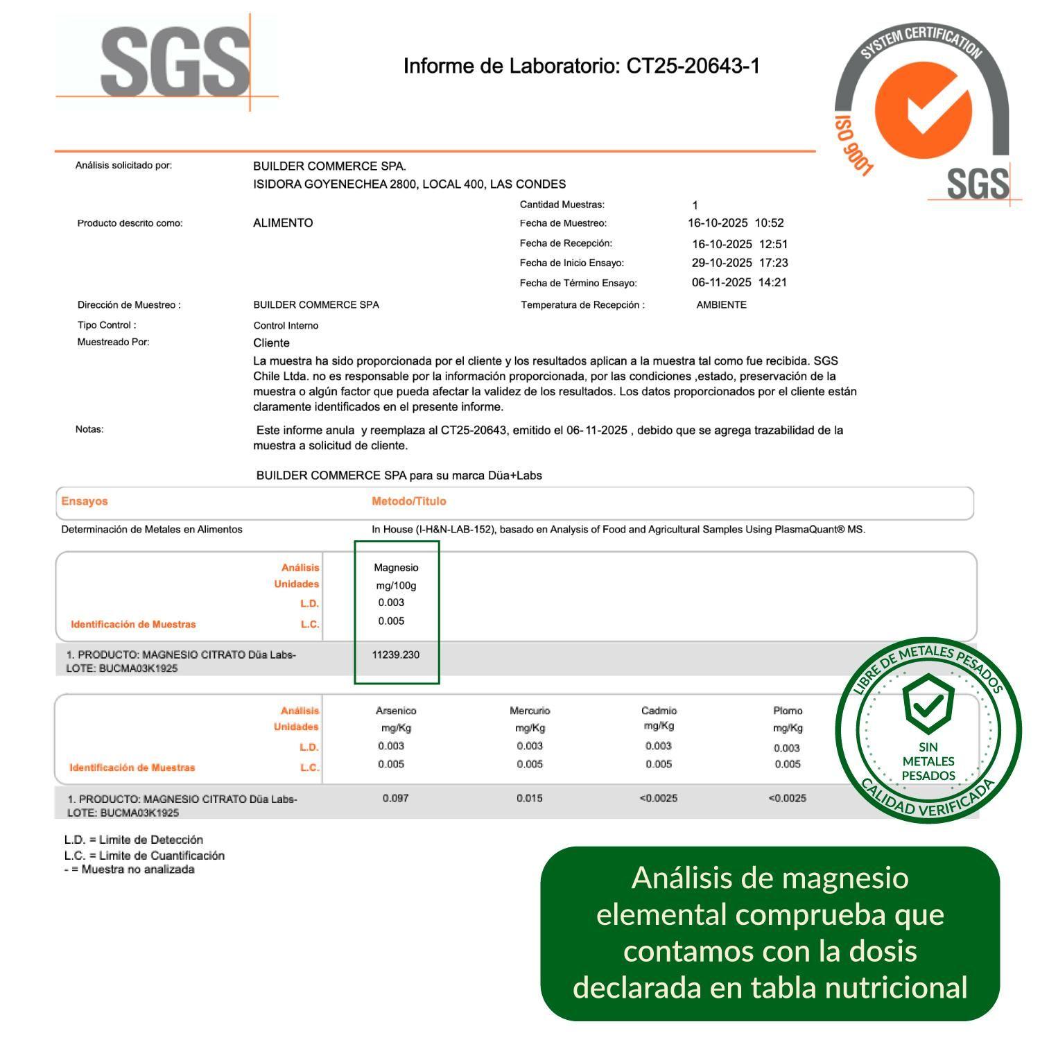 Magnesio Citrato Düa Labs® 800mg 120 Cápsulas Para 60 días-5