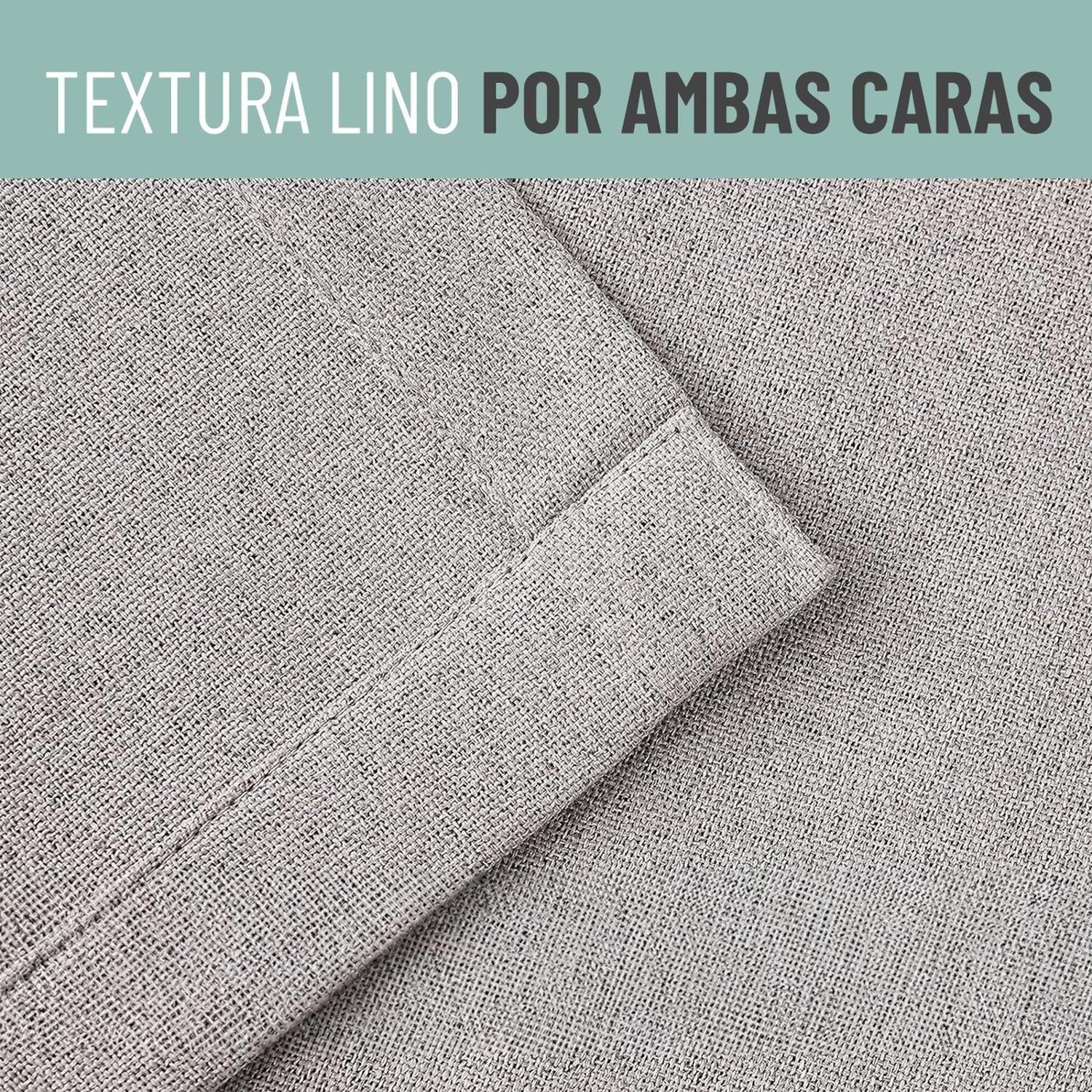 Cortinas Blackout 100% Casatua 2 Paños 140x220 Textura Lino-7