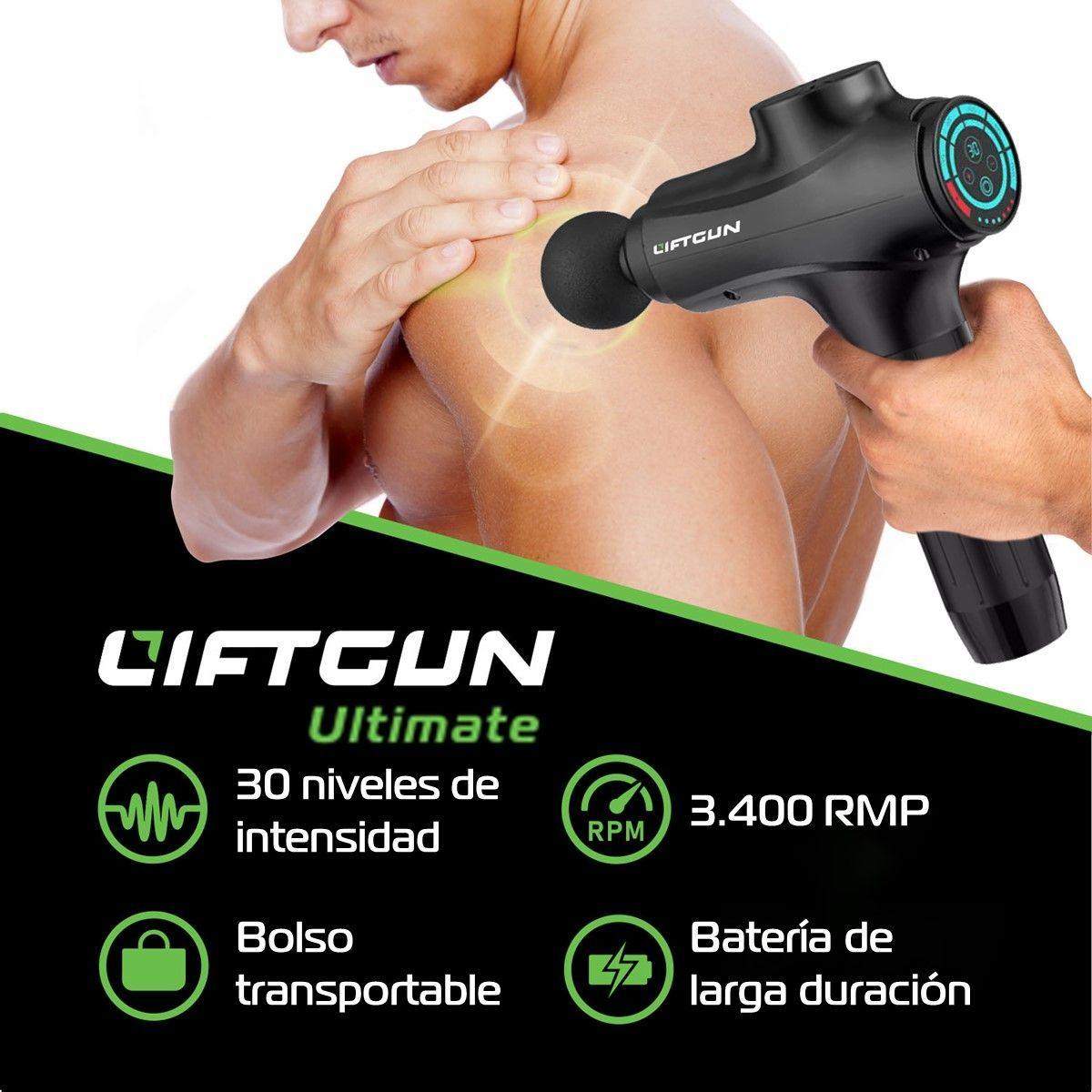Masajeador Pistola LIFTGUN Ultimate 30 niveles 8 Cabezales-1