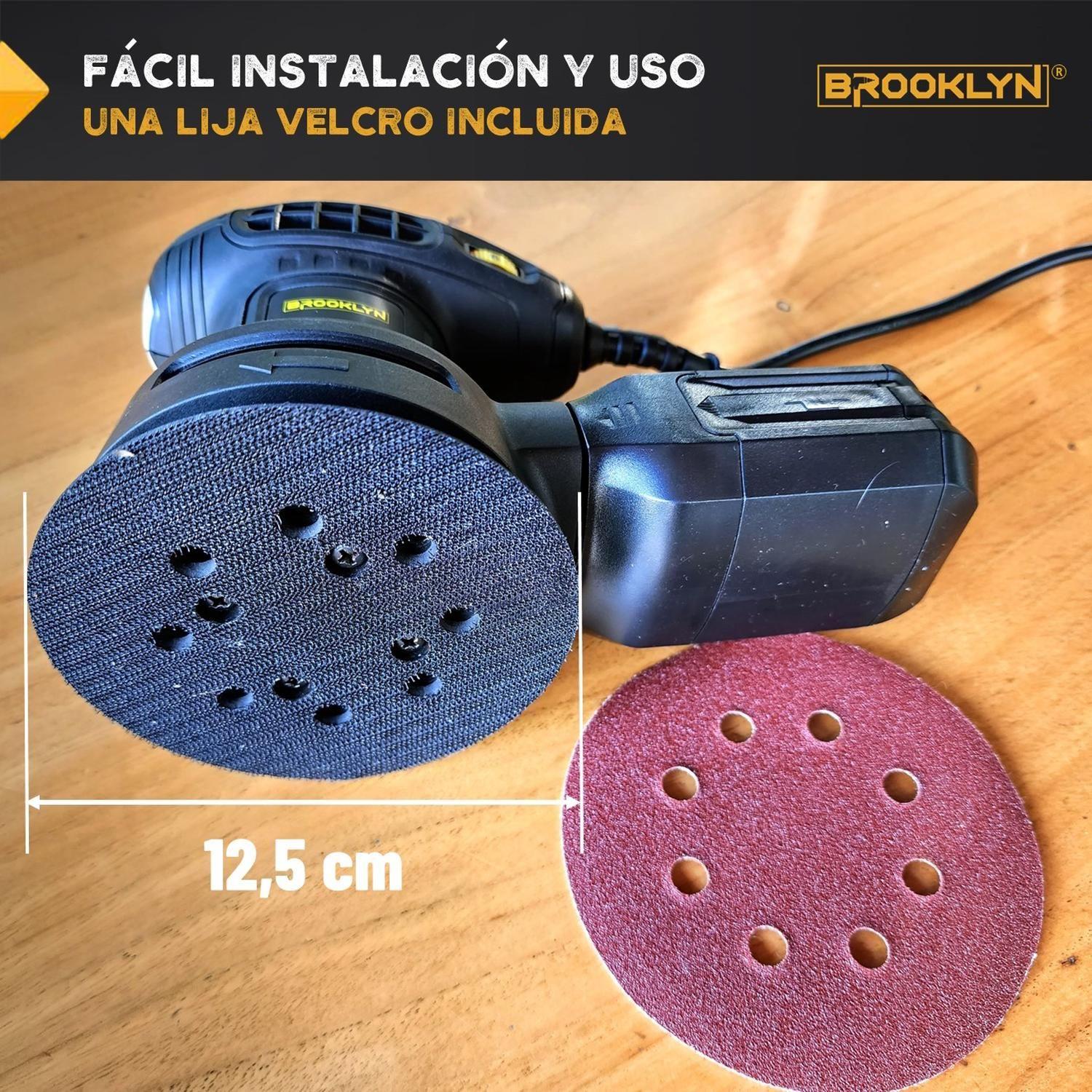 Lijadora Roto Orbital Brooklyn Vel. Regulable 350W 125mm-4