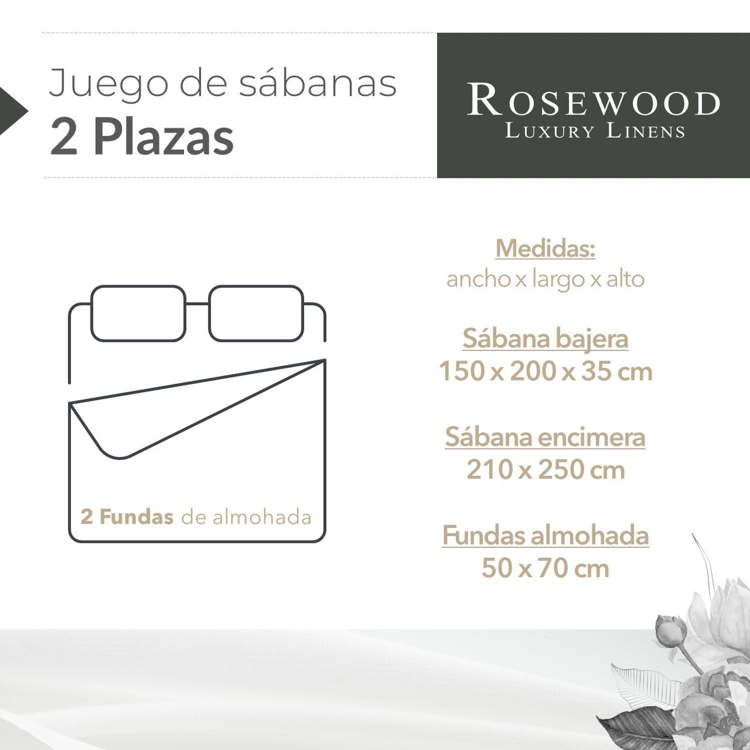 Sabanas 250 Hilos Rosewood 2 Plazas +funda-4