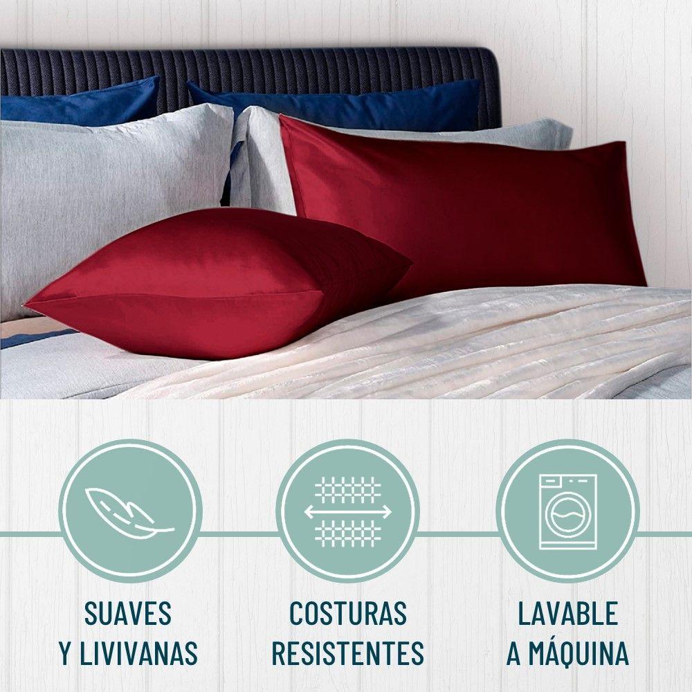 Funda Almohada Satin tipo Seda Set 2 unidades coral-6
