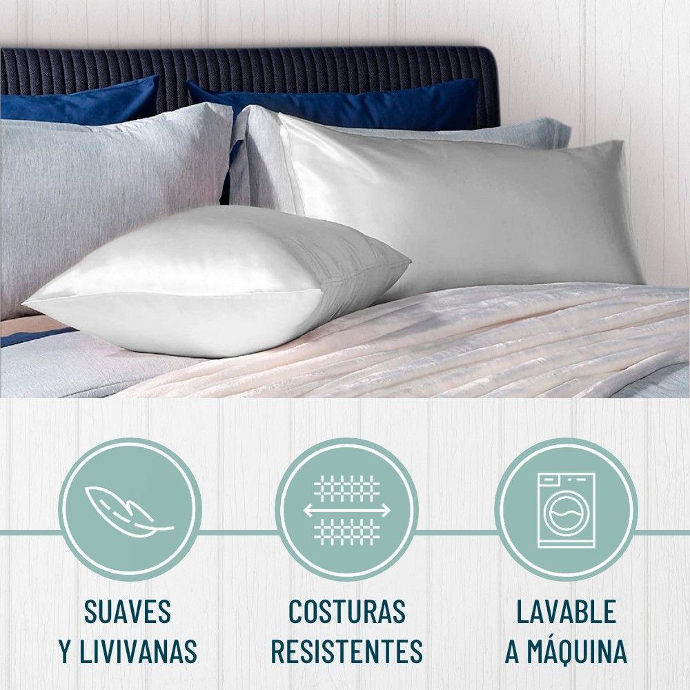 Funda Almohada Satin tipo Seda Set 2 unidades coral-5