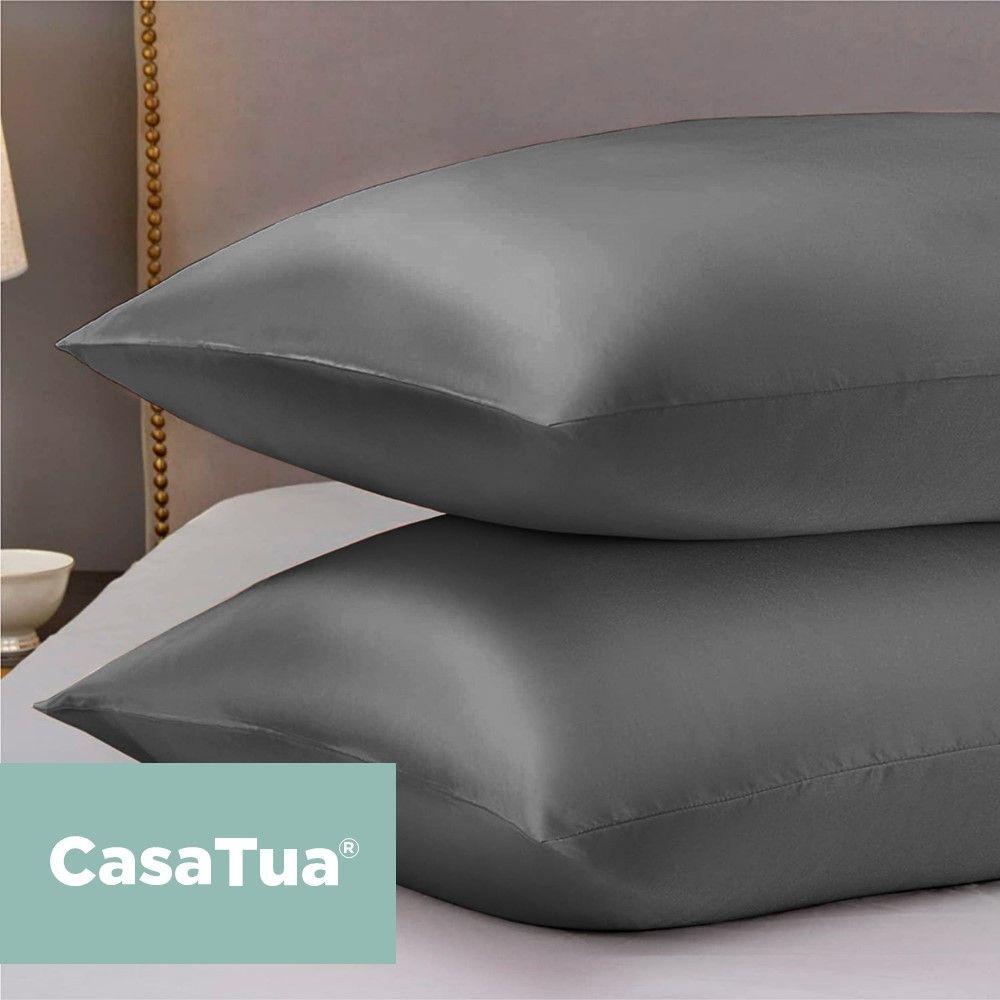 Funda Almohada Satin tipo Seda Set 2 unidades coral-2