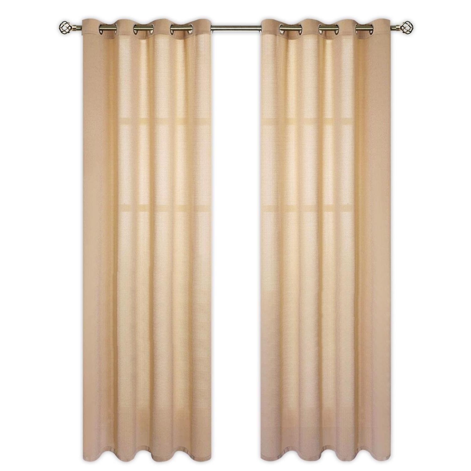 Cortina Elegante Semi Transparente 2 Paños 140x220 Gris-0