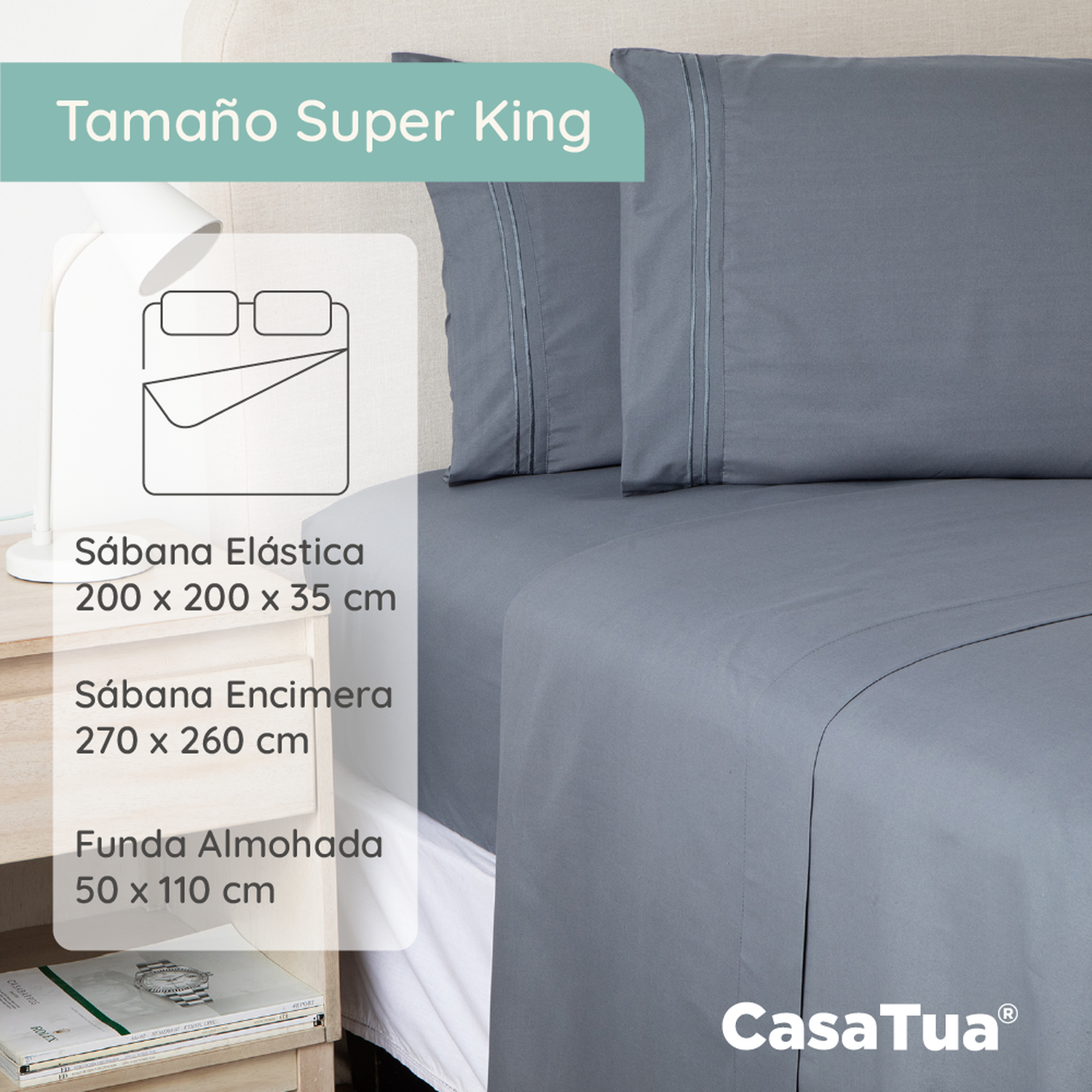 Sabanas 1800 Hotel Ultra Suave Funda Bordada-2