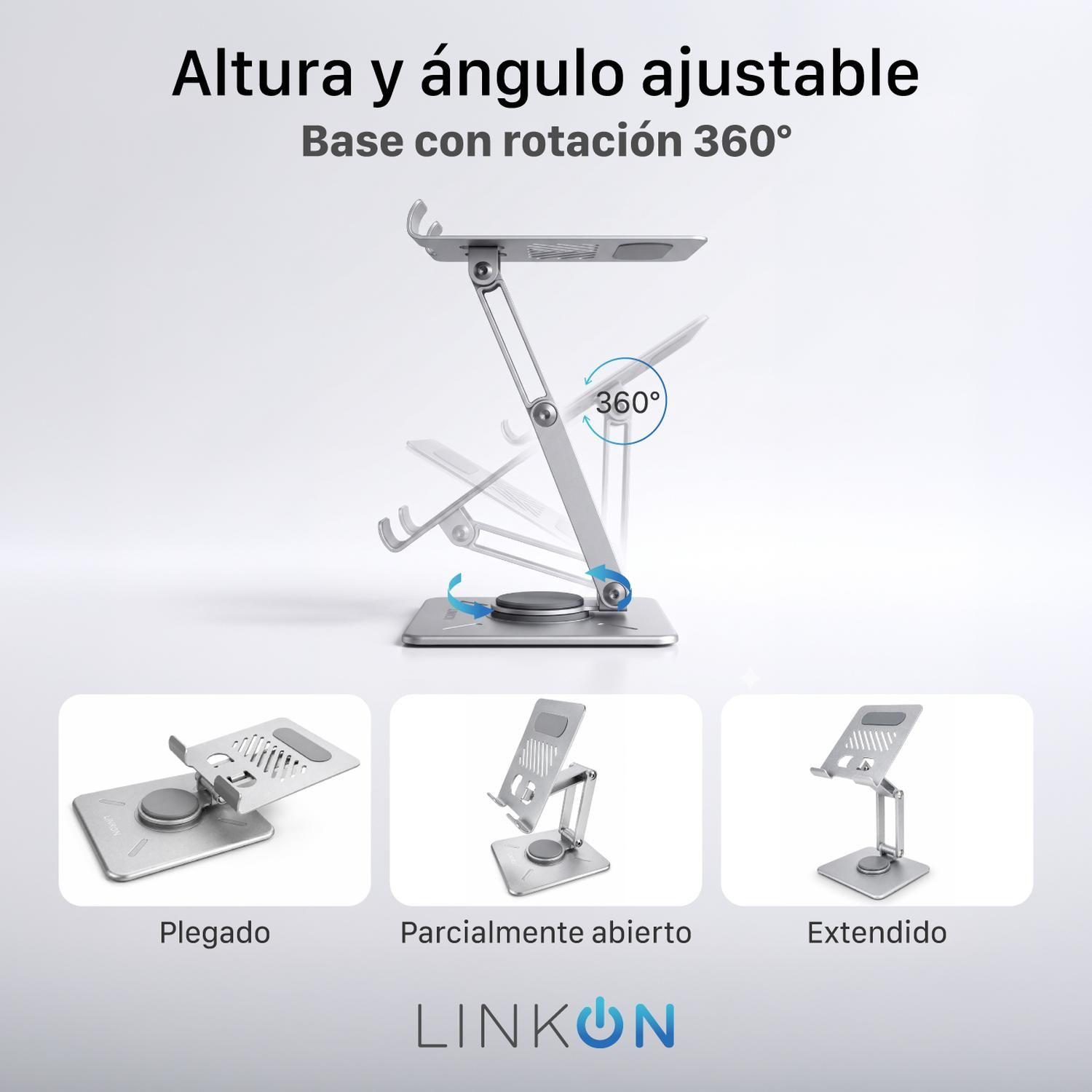 Soporte Tablet Celular Escritorio Linkon 360° - Aluminio-1