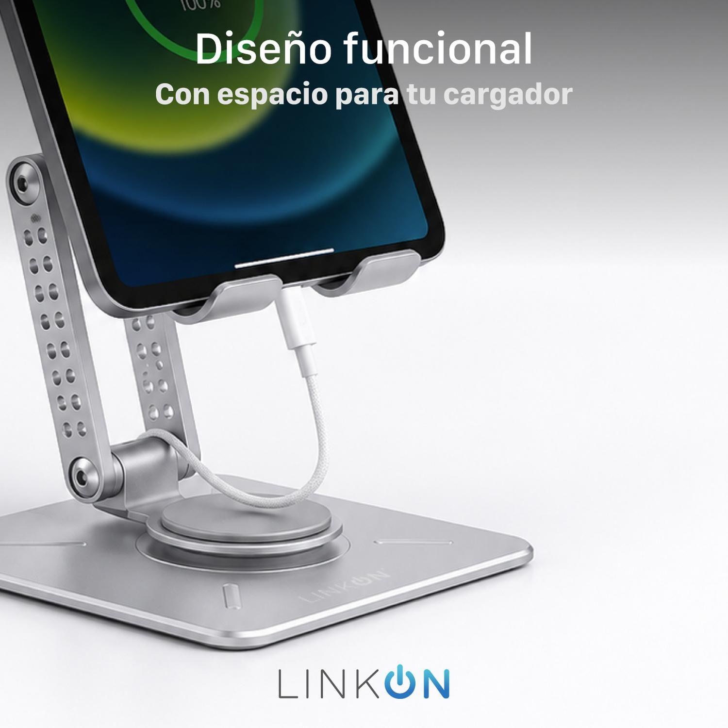 Soporte Tablet Celular Escritorio Linkon 360° - Aluminio-3