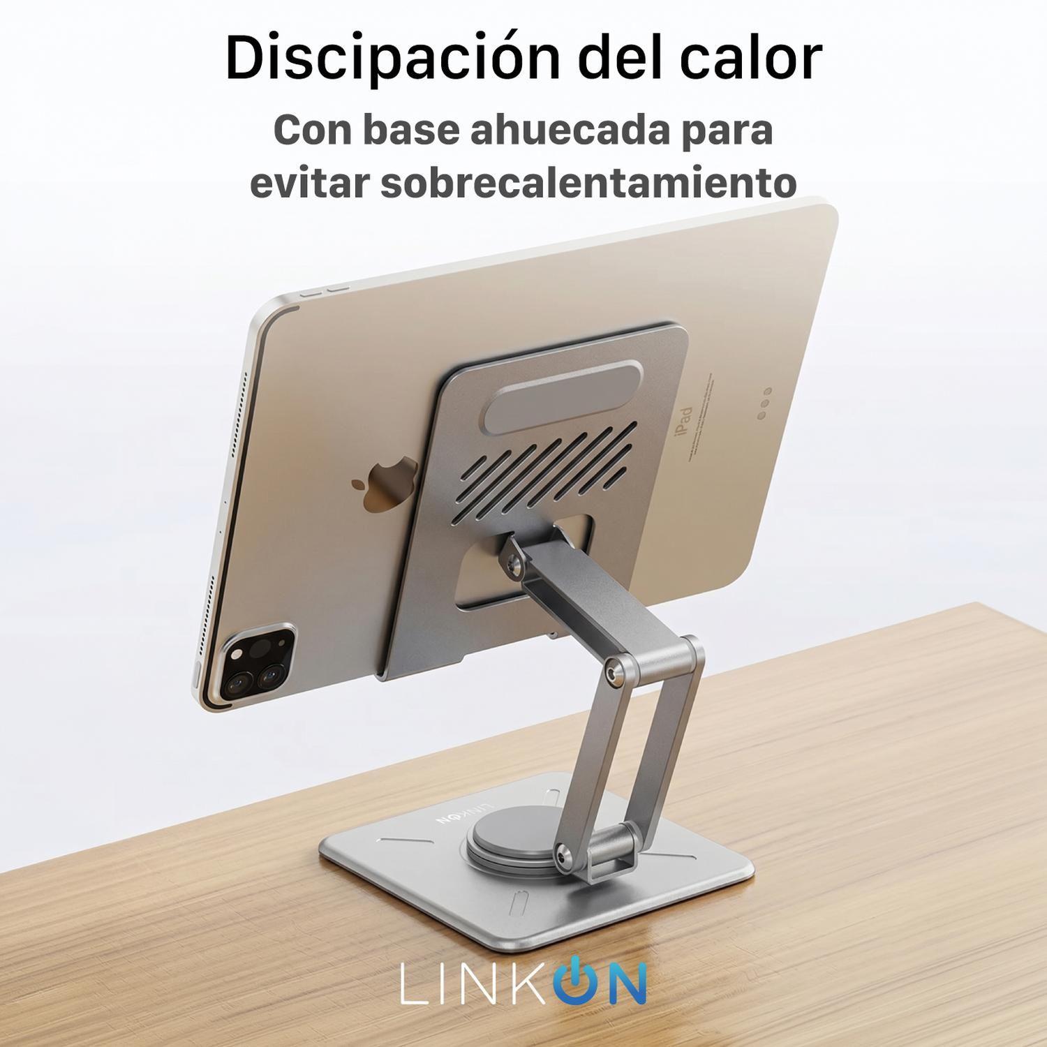 Soporte Tablet Celular Escritorio Linkon 360° - Aluminio-5
