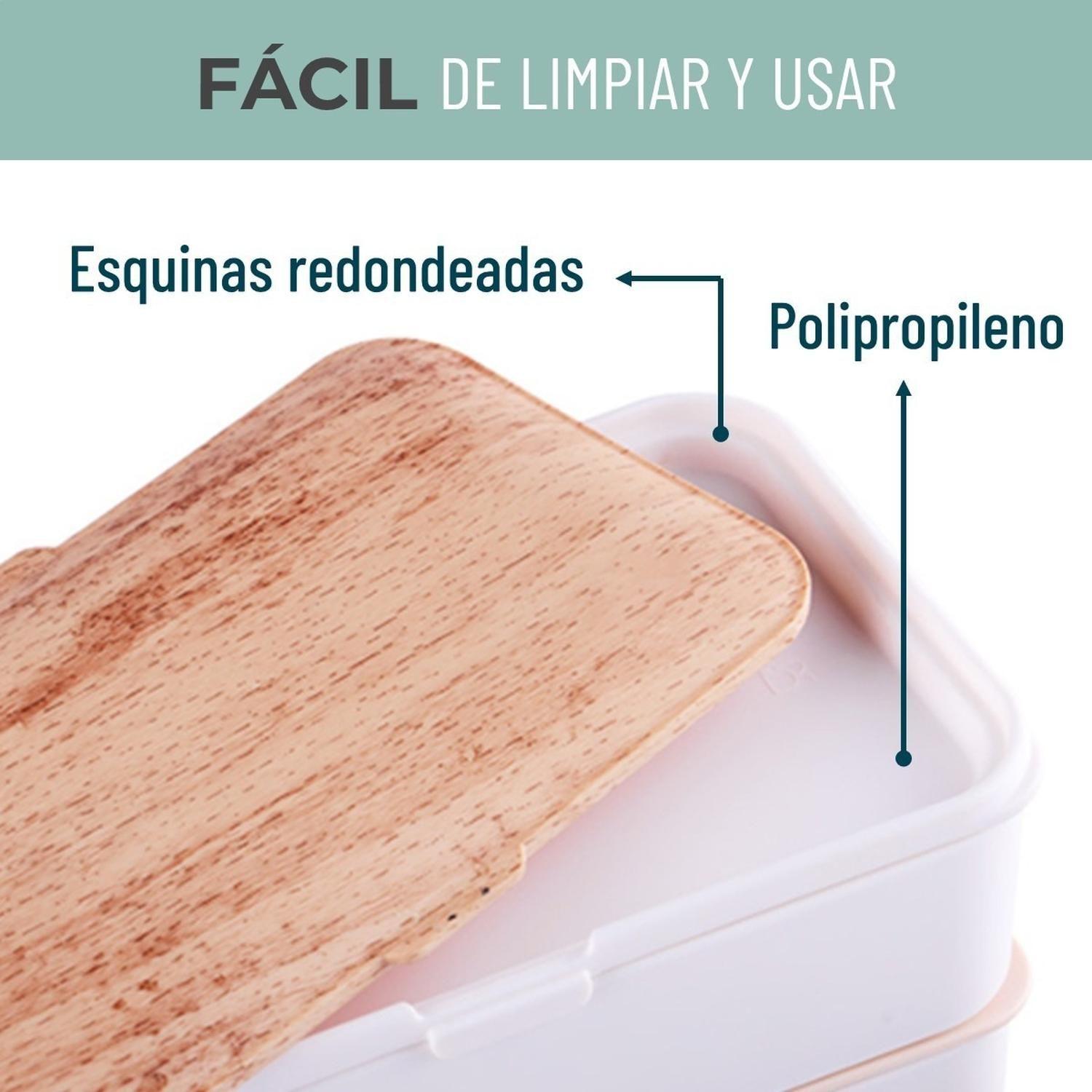 Taper Hermetico 2 Divisiones 1000ml con cubiertos-4