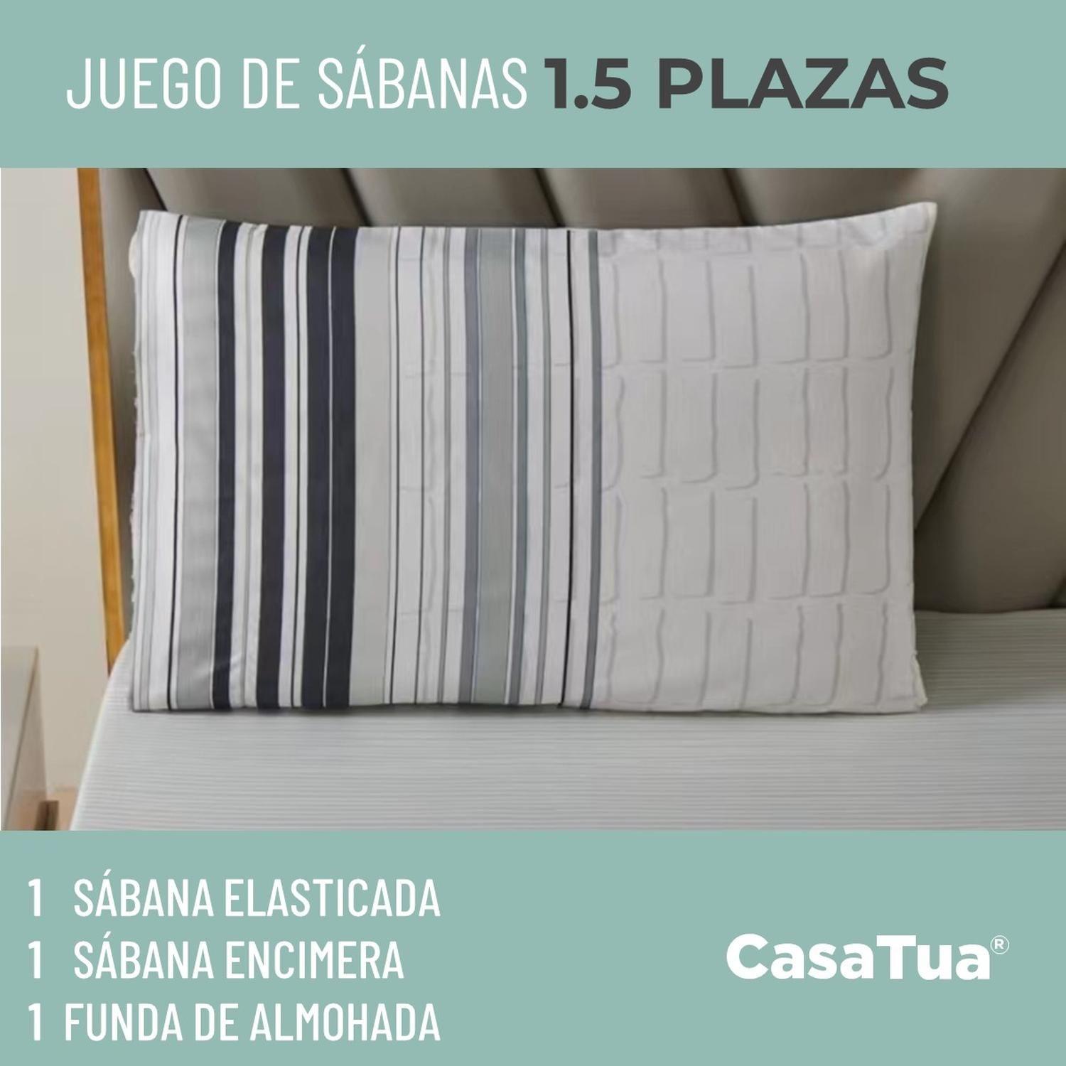 Juego Sabanas Estampadas Ultra Suave +Funda Almohada Casatua 1.5 PlazasDiseño 2-3