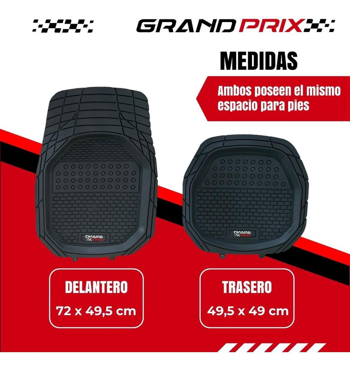 Alfombra Piso De Goma Auto Universal Grand Prix Set 4 Piezas-5