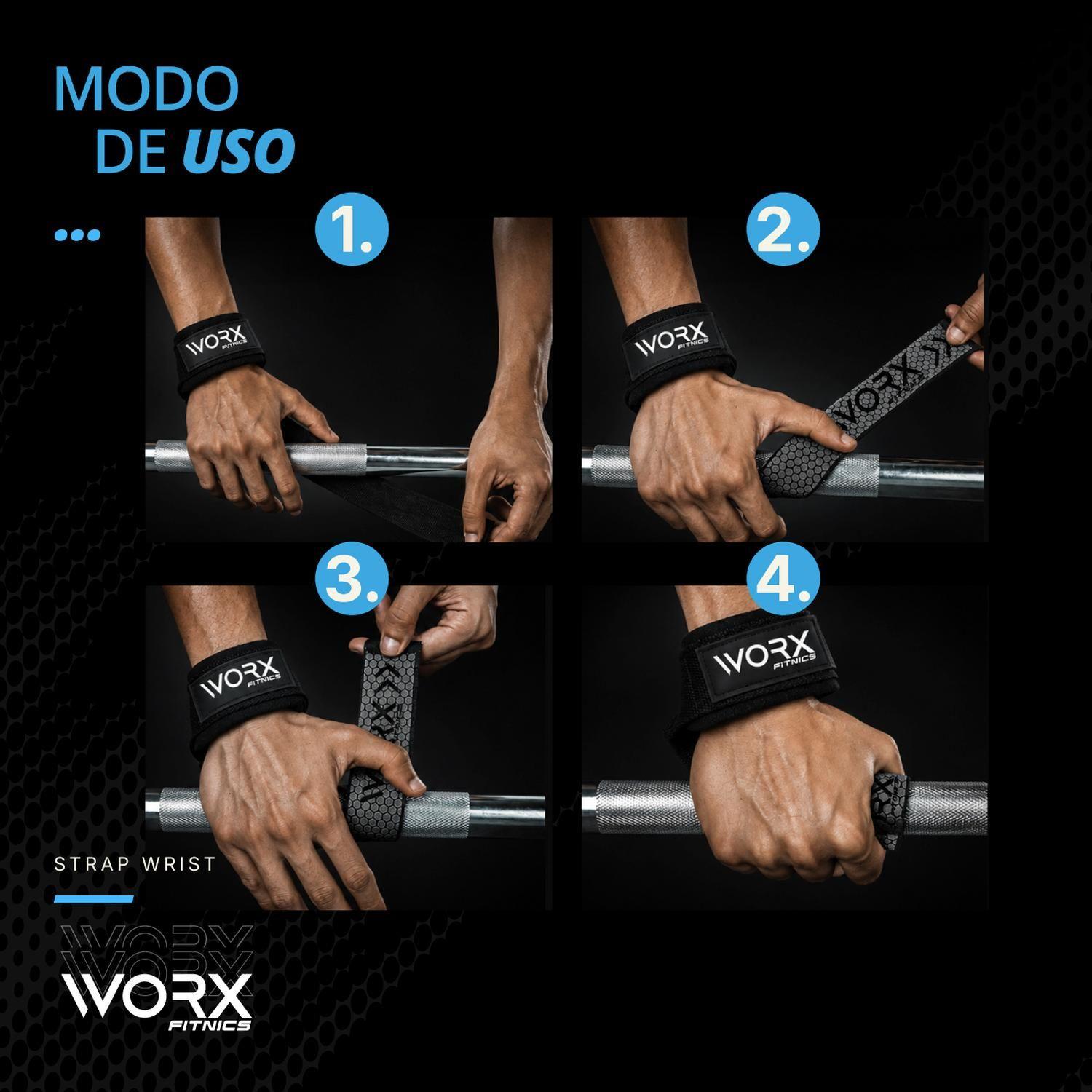 Straps Correas Levantamiento Pesas Worx Gym Gimnasio Set x2-5