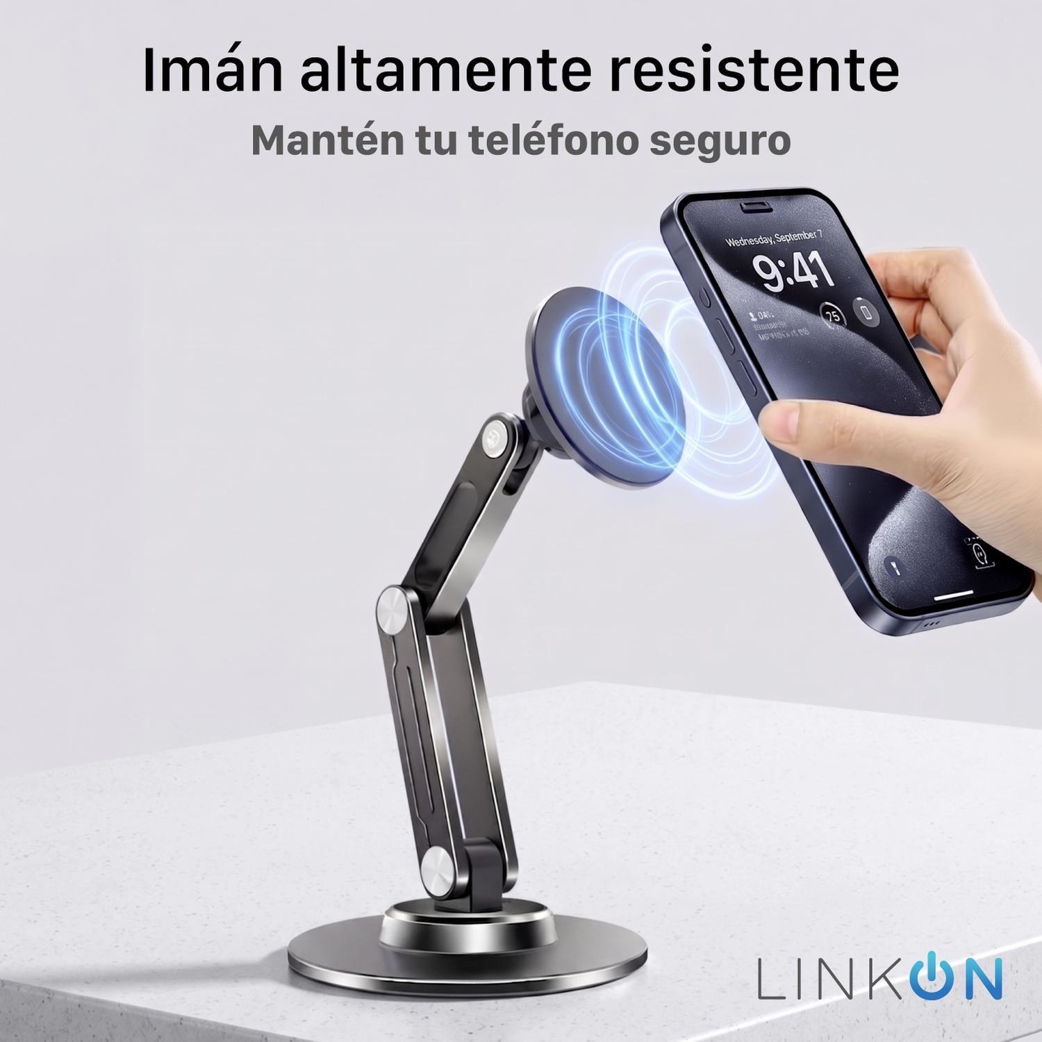 Soporte Porta Celular Escritorio Magnetico Linkon 360°-1