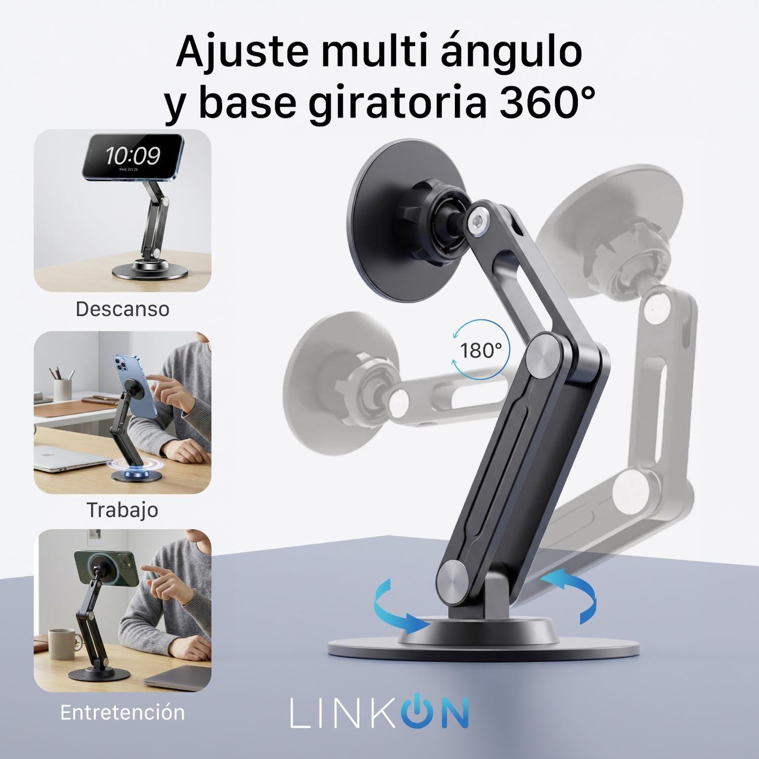Soporte Porta Celular Escritorio Magnetico Linkon 360°-3