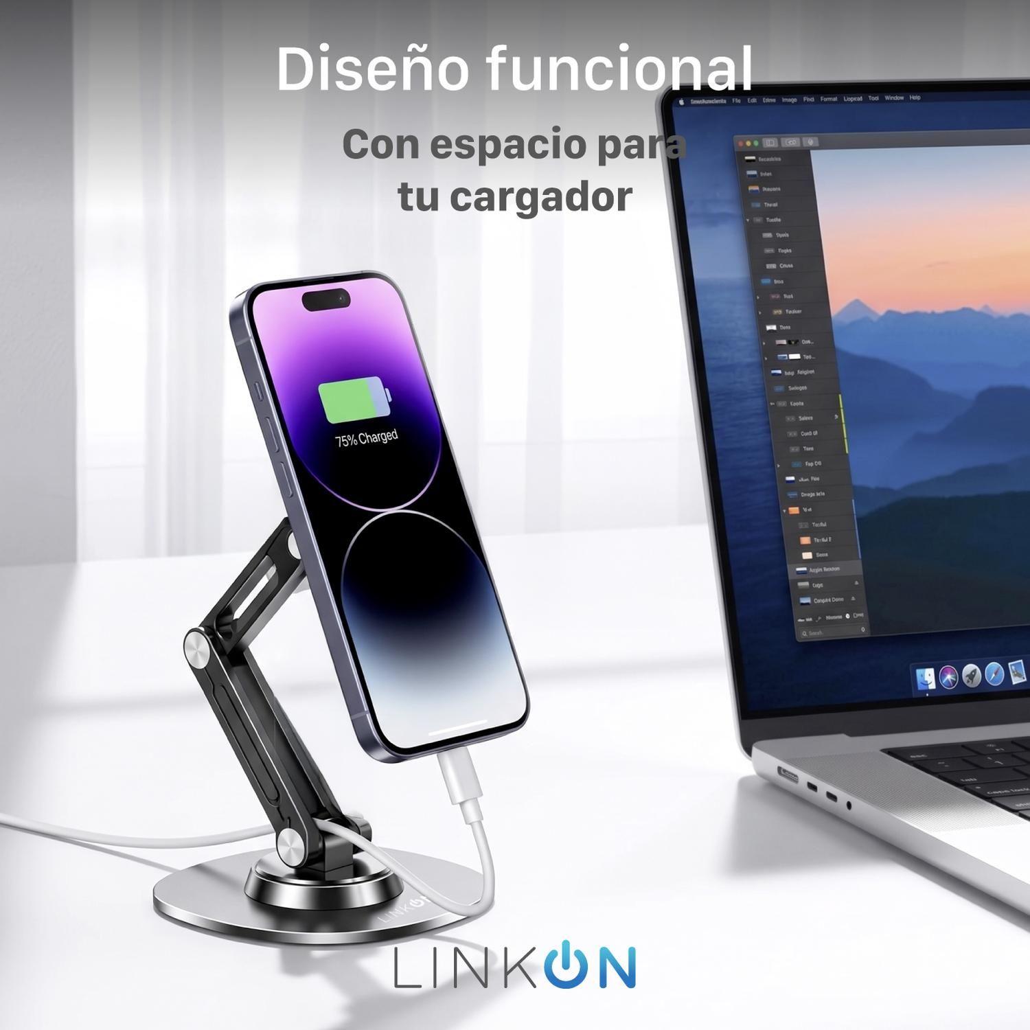 Soporte Porta Celular Escritorio Magnetico Linkon 360°-5
