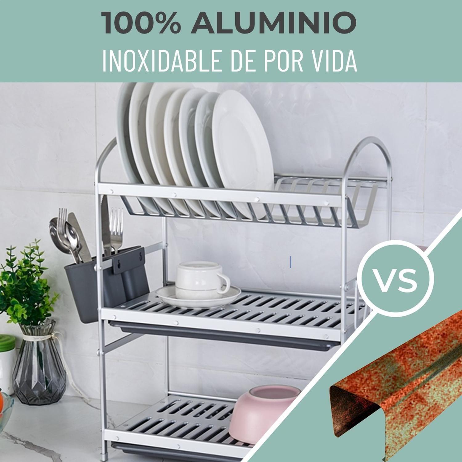 Secaplatos Escurridor 3 Niveles Aluminio 100% Inoxidable-1