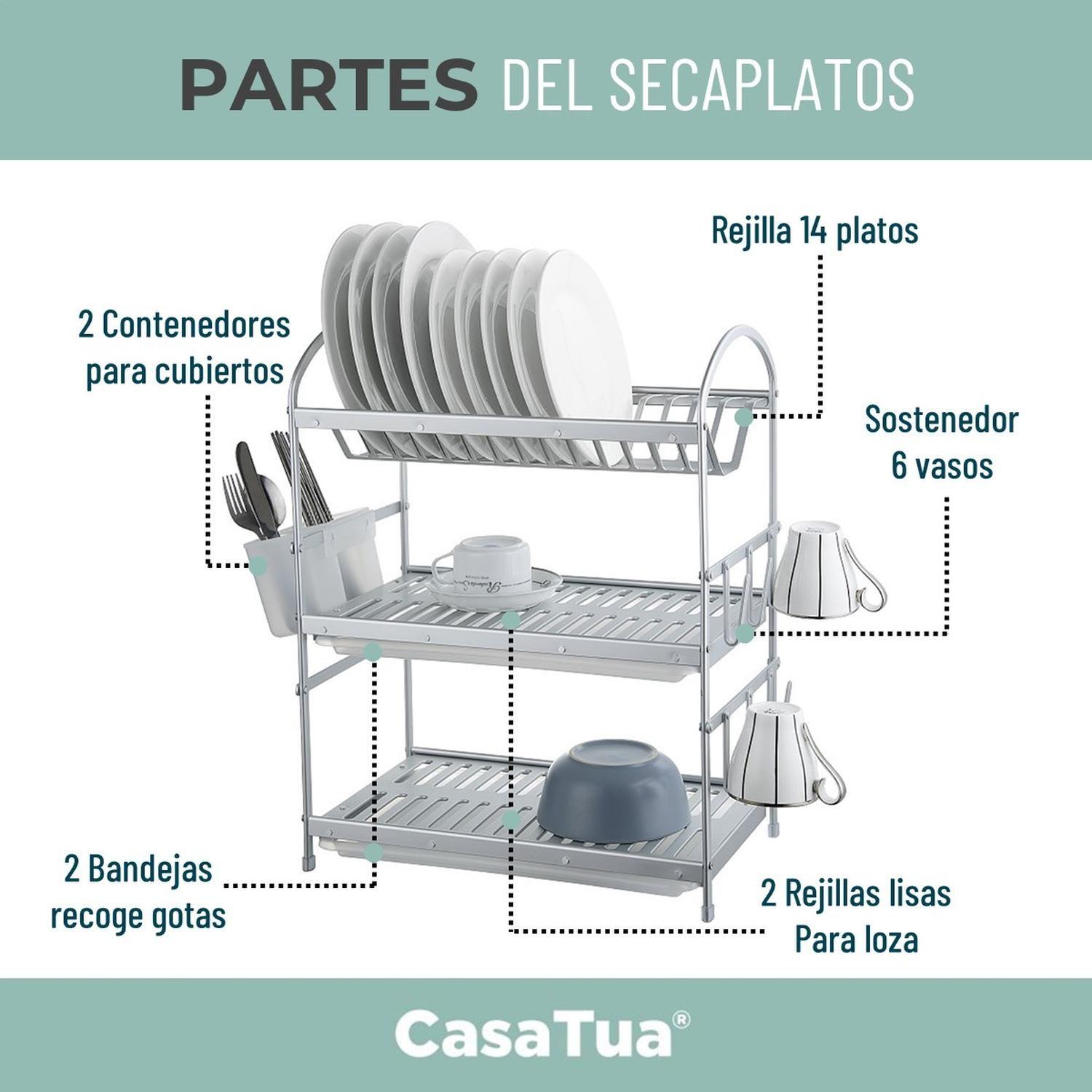 Secaplatos Escurridor 3 Niveles Aluminio 100% Inoxidable-4