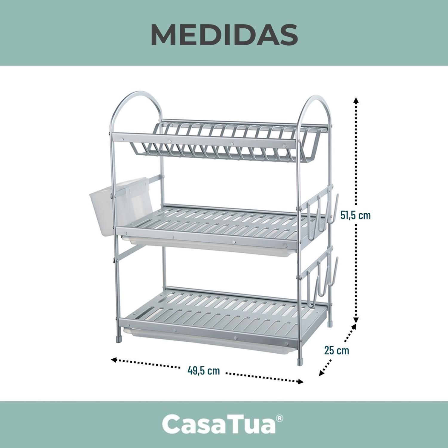 Secaplatos Escurridor 3 Niveles Aluminio 100% Inoxidable-7