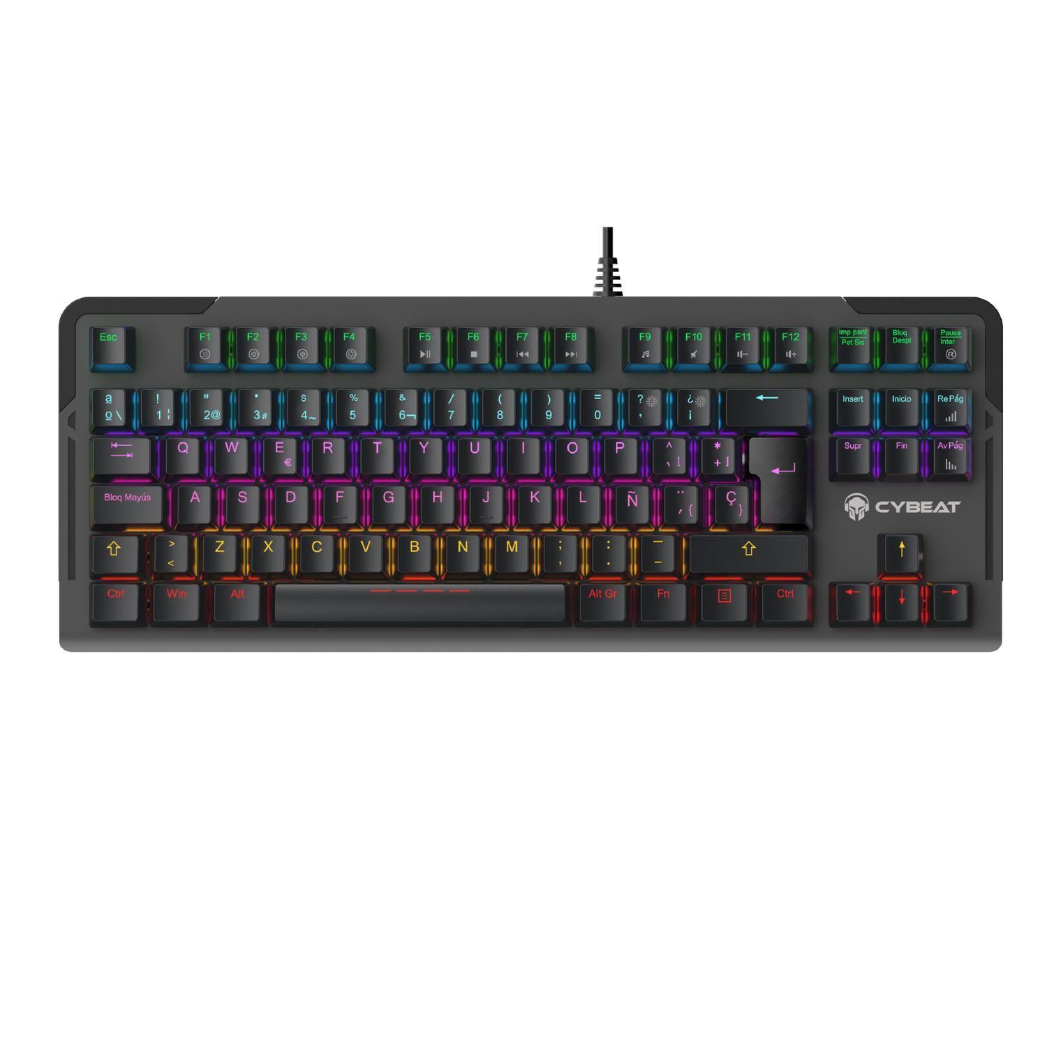 Teclado Gamer Mecanico Cybeat Español Blue Antighosting Led-0