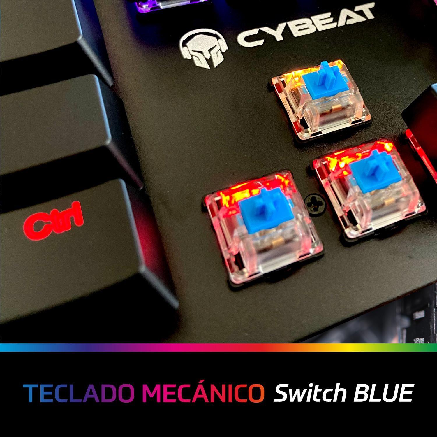 Teclado Gamer Mecanico Cybeat Español Blue Antighosting Led-3