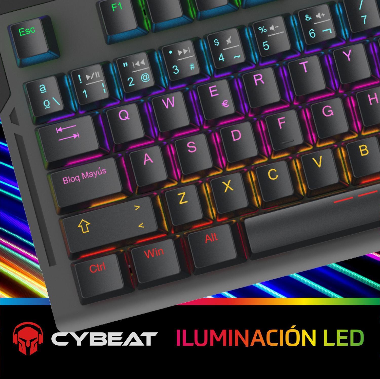 Teclado Gamer Mecanico Cybeat Español Blue Antighosting Led-4