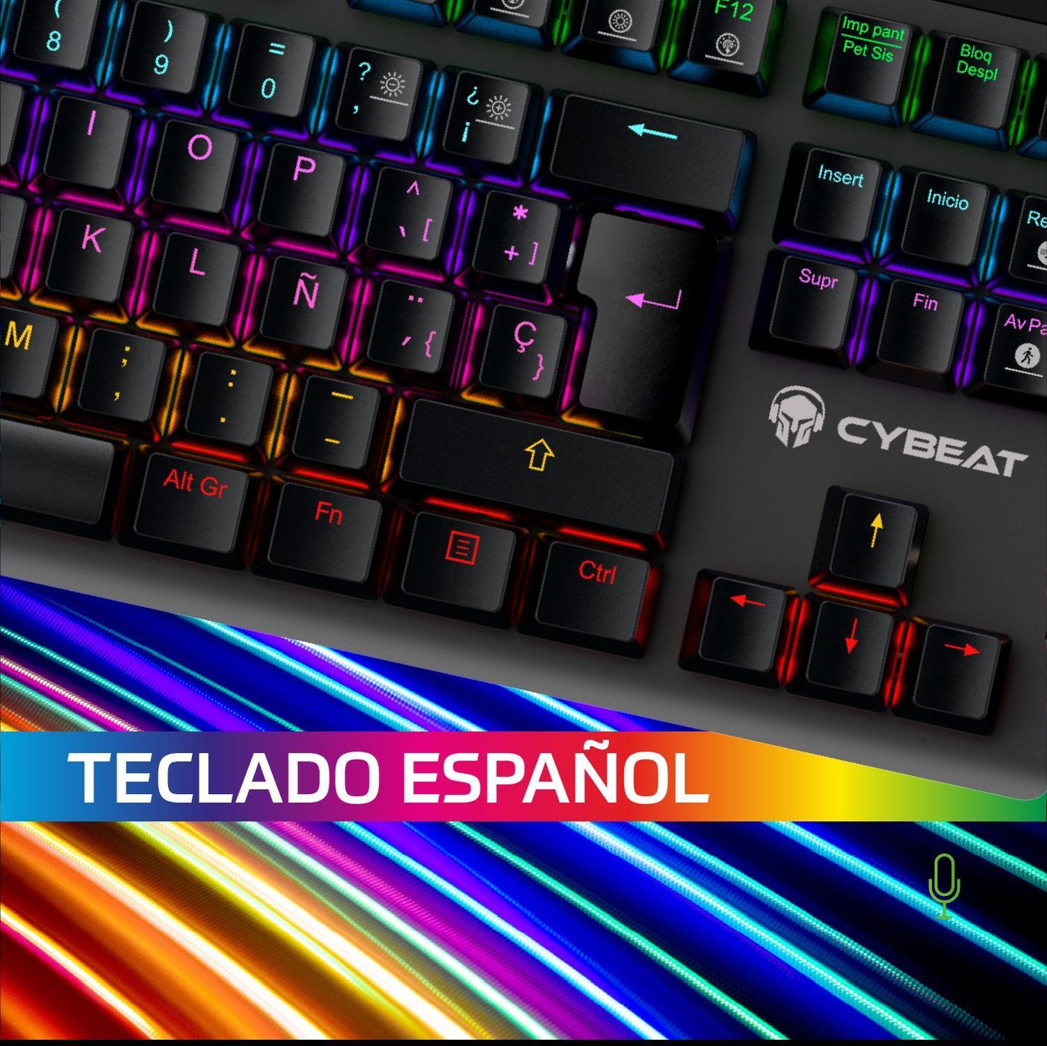 Teclado Gamer Mecanico Cybeat Español Blue Antighosting Led-6