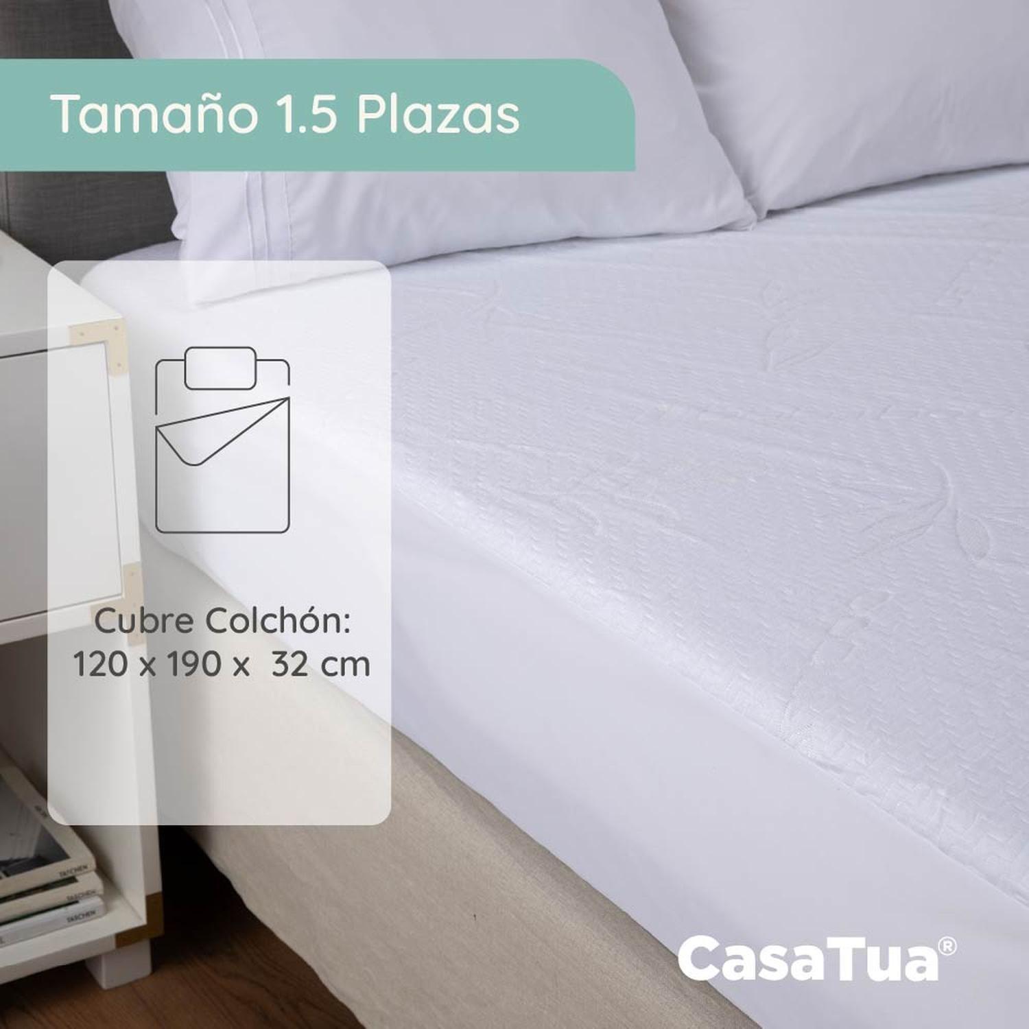 Cubre Colchon Protector Impermeable Bambú 1.5 Plazas-2