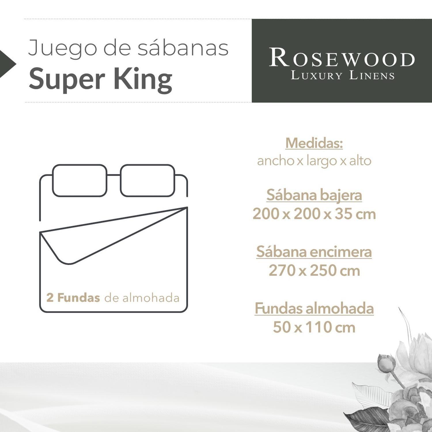 Sabanas Juego 300 Hilos 100% Algodon  Tamano Unico King - Silver Tamano Unico King - Blanco-4