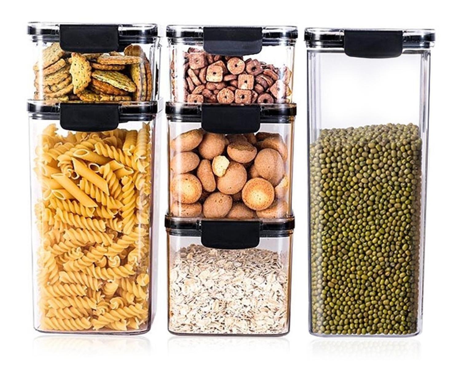 Contenedores Alimento Hermeticos Apilable Set 6 Cierre Facil-0