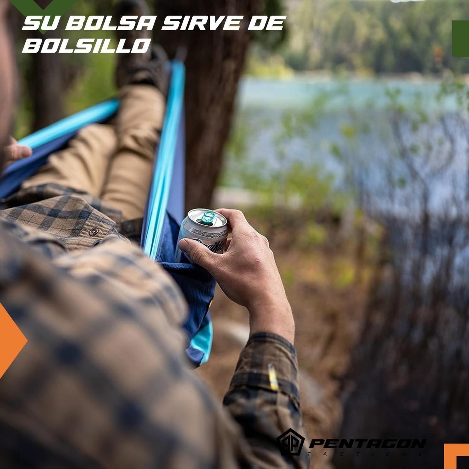 Hamaca Colgante Doble Pentagon Camping Outdoor + Bolso y Acc-5