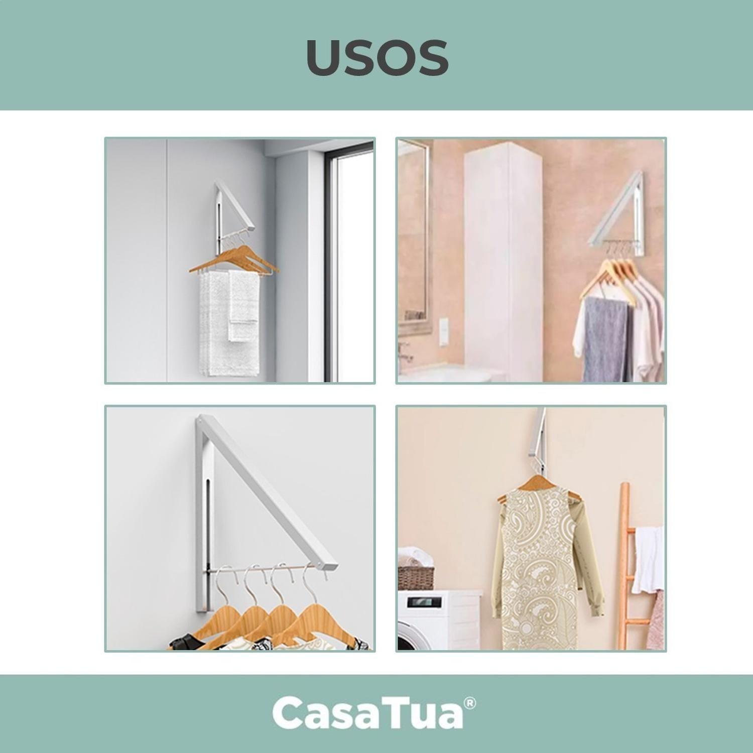 Tendedero Plegable de Pared Colgador Ropa Ajustable CasaTua-4