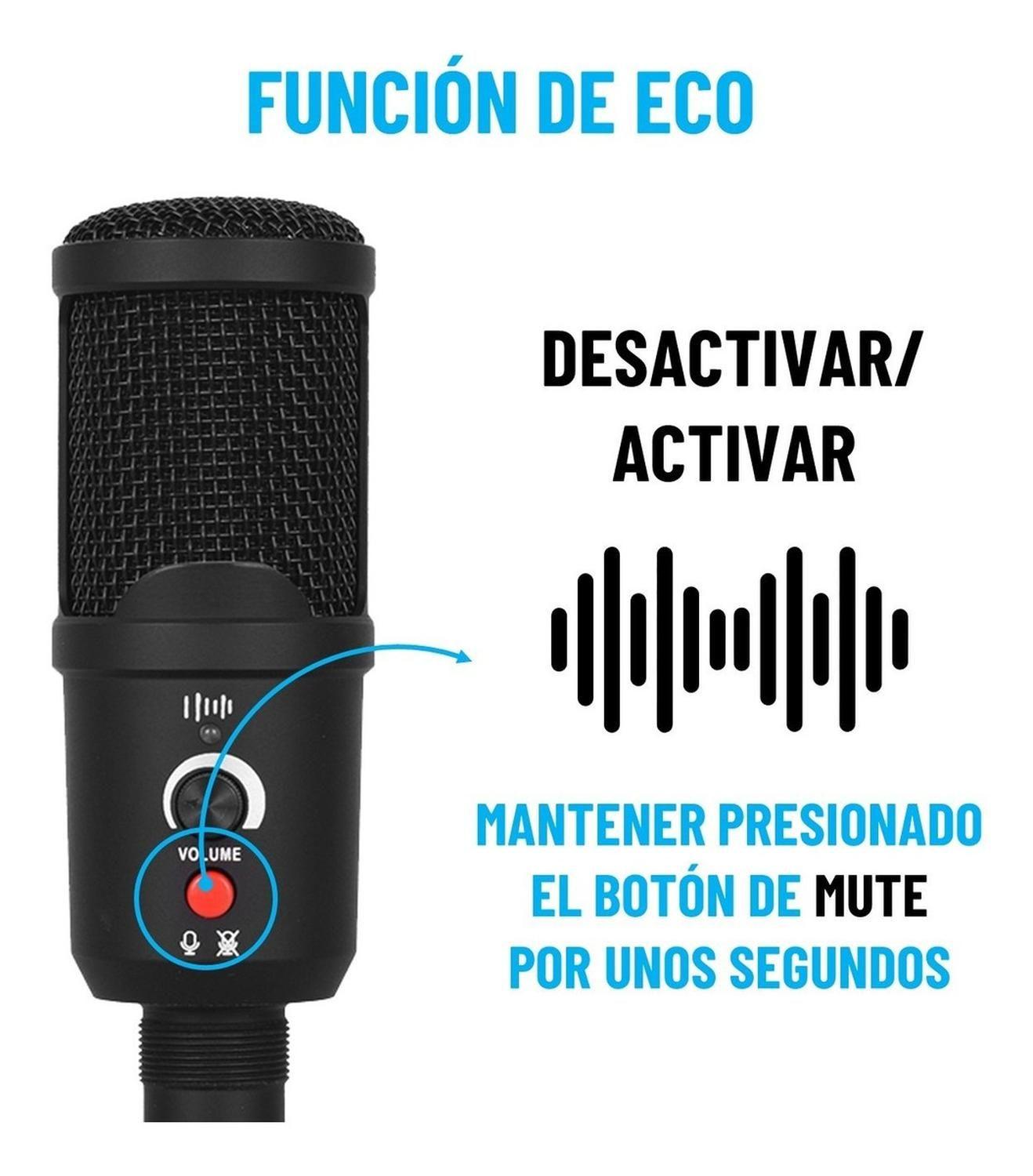 Microfono Condensador Cardioide Linkon Usb tripode vol mute-2