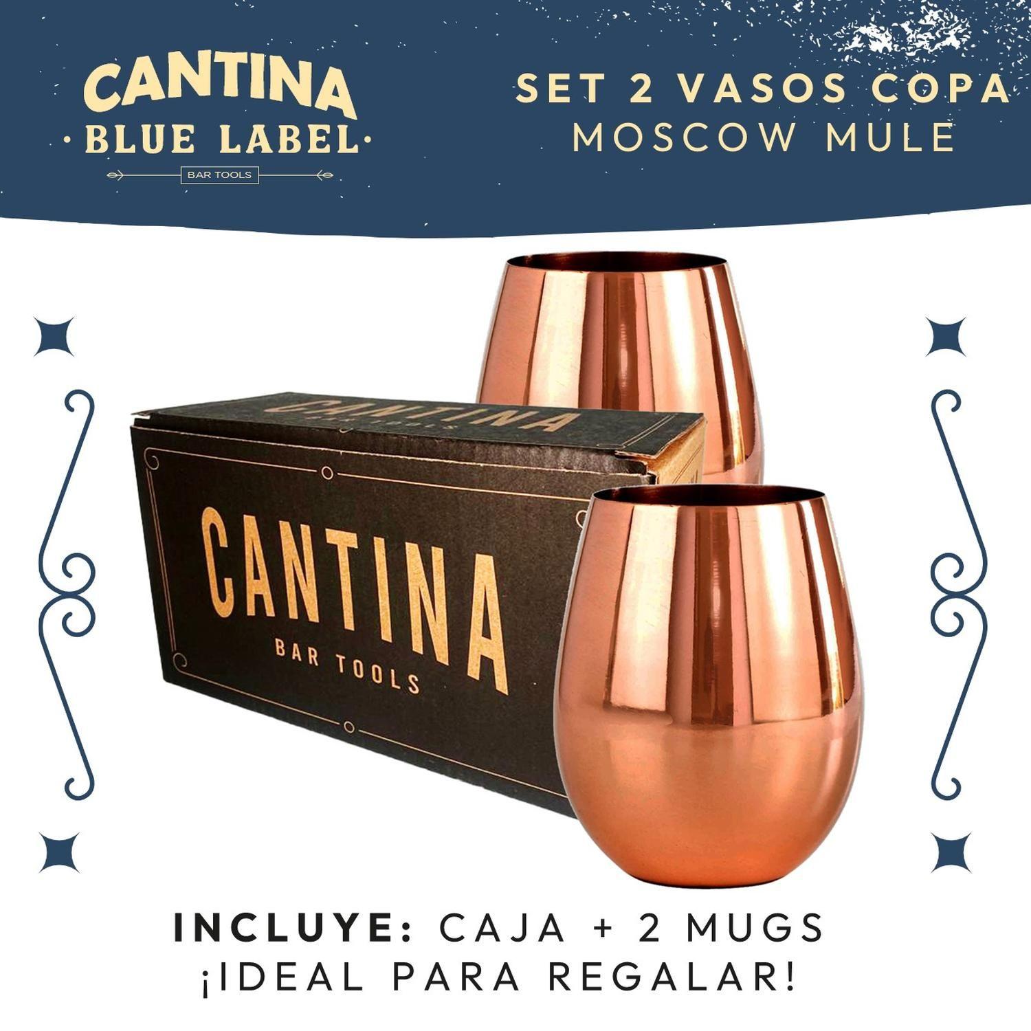 Mug Vasos De Cobre Set 2 Cantina Moscow Mule Coctel Tragos-2