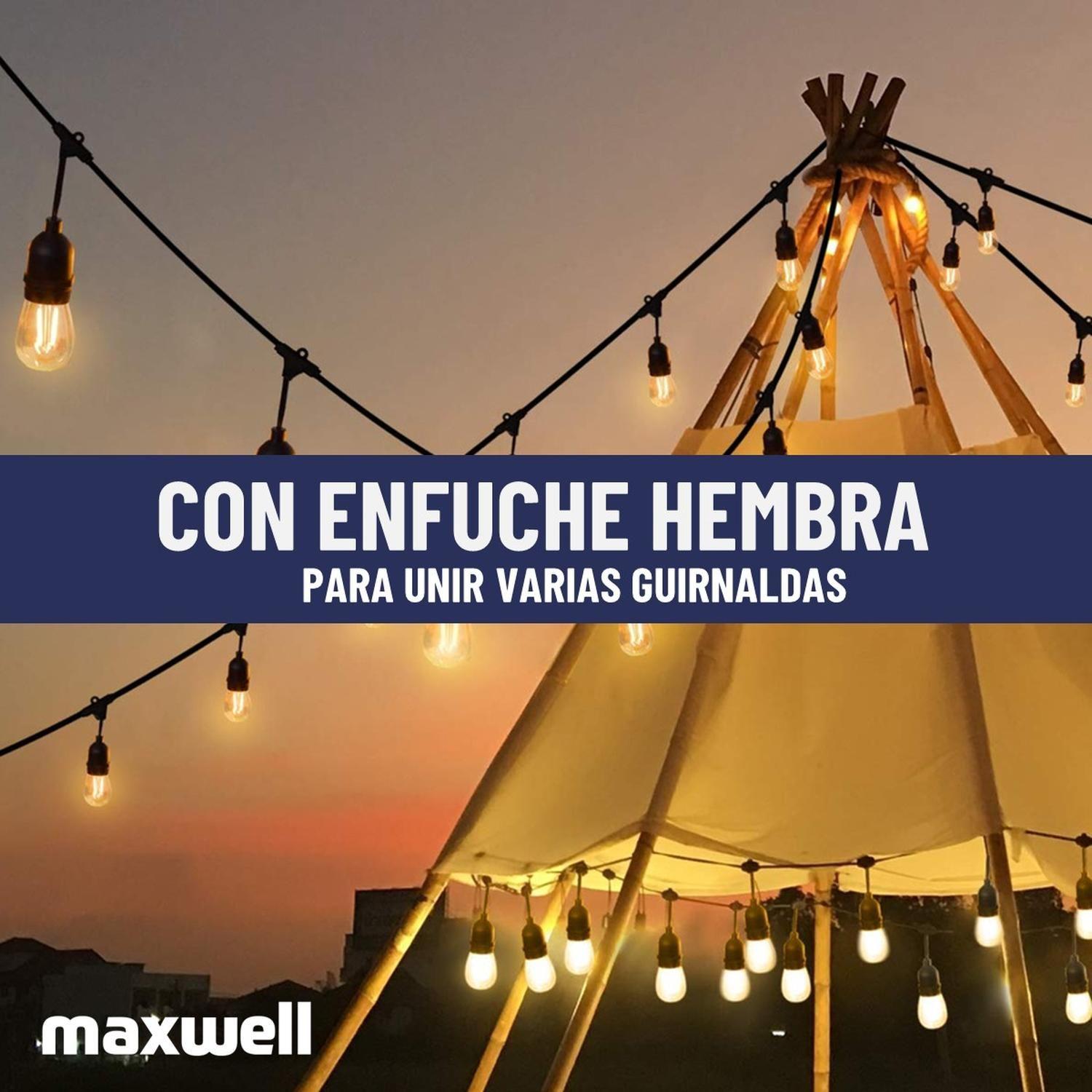 Guirnalda Luces LED Terraza 10 Mts + 10 Ampolletas Maxwell-6