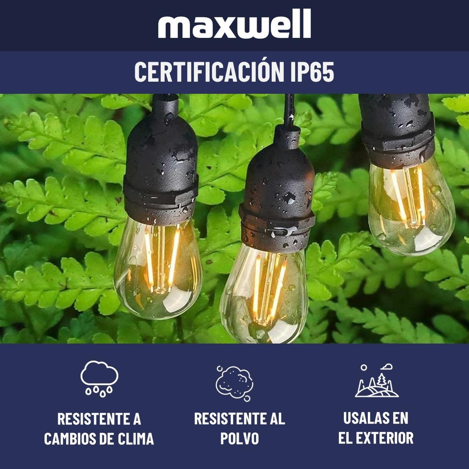 Guirnalda Luces LED Terraza 10 Mts + 10 Ampolletas Maxwell-3