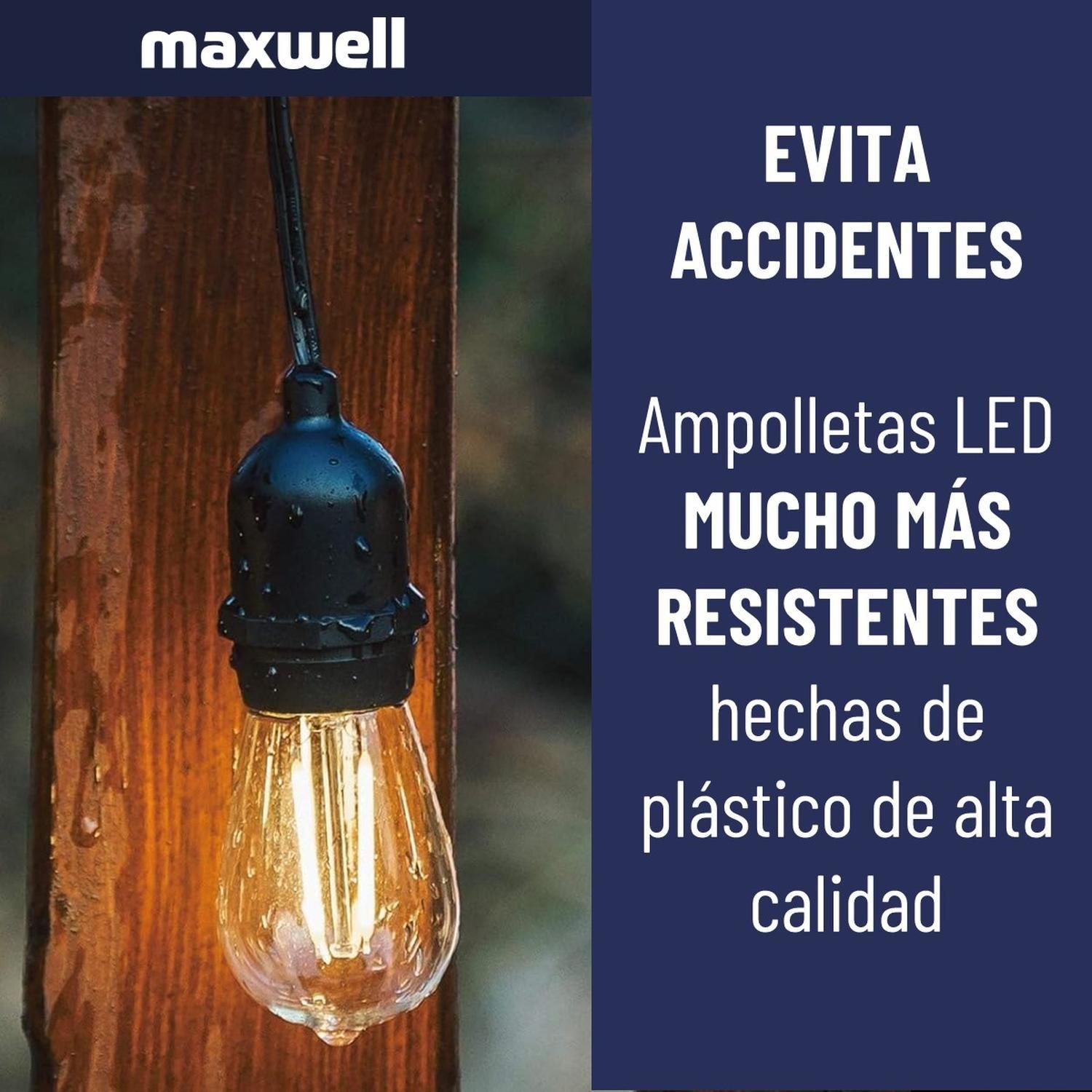 Guirnalda Luces LED Terraza 10 Mts + 10 Ampolletas Maxwell-5