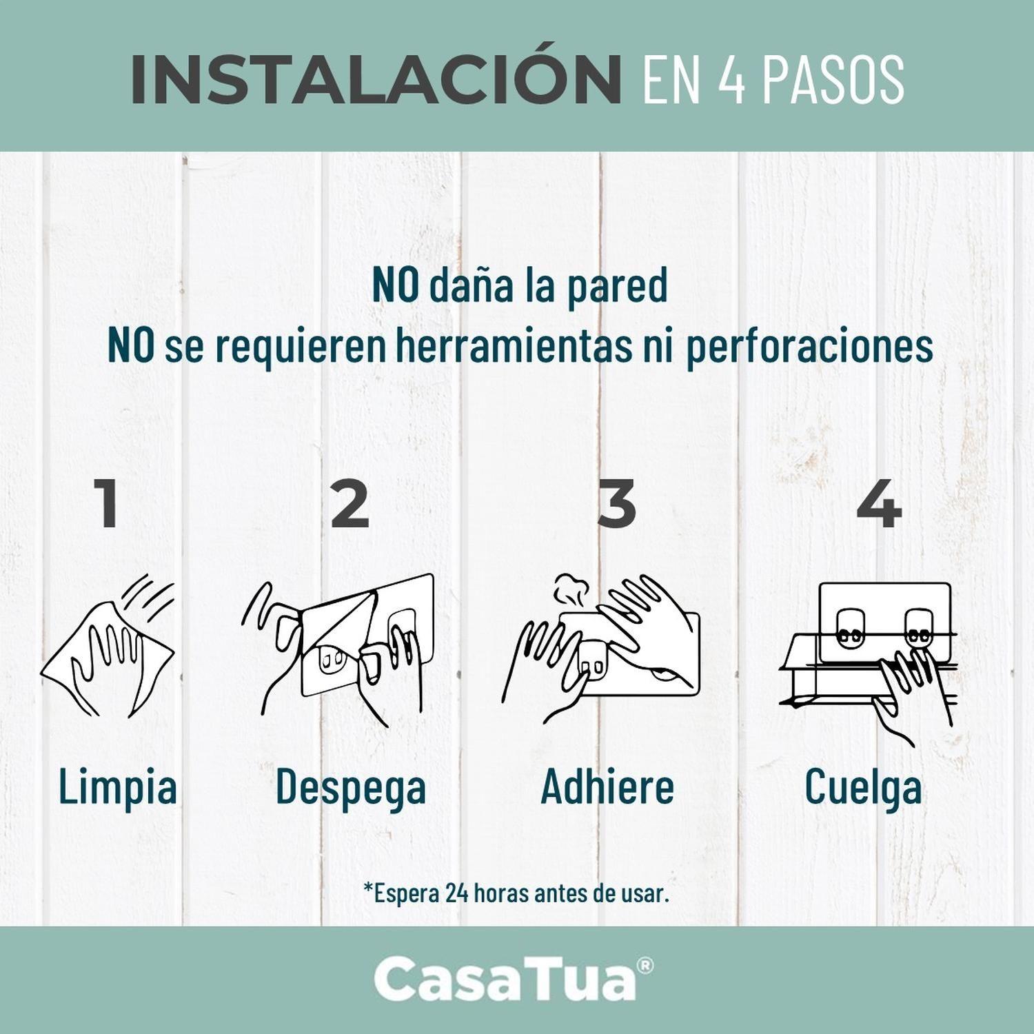 Organizador De Ducha Set X2 Repisa Baño Adhesivo Inoxidable Plateado-5