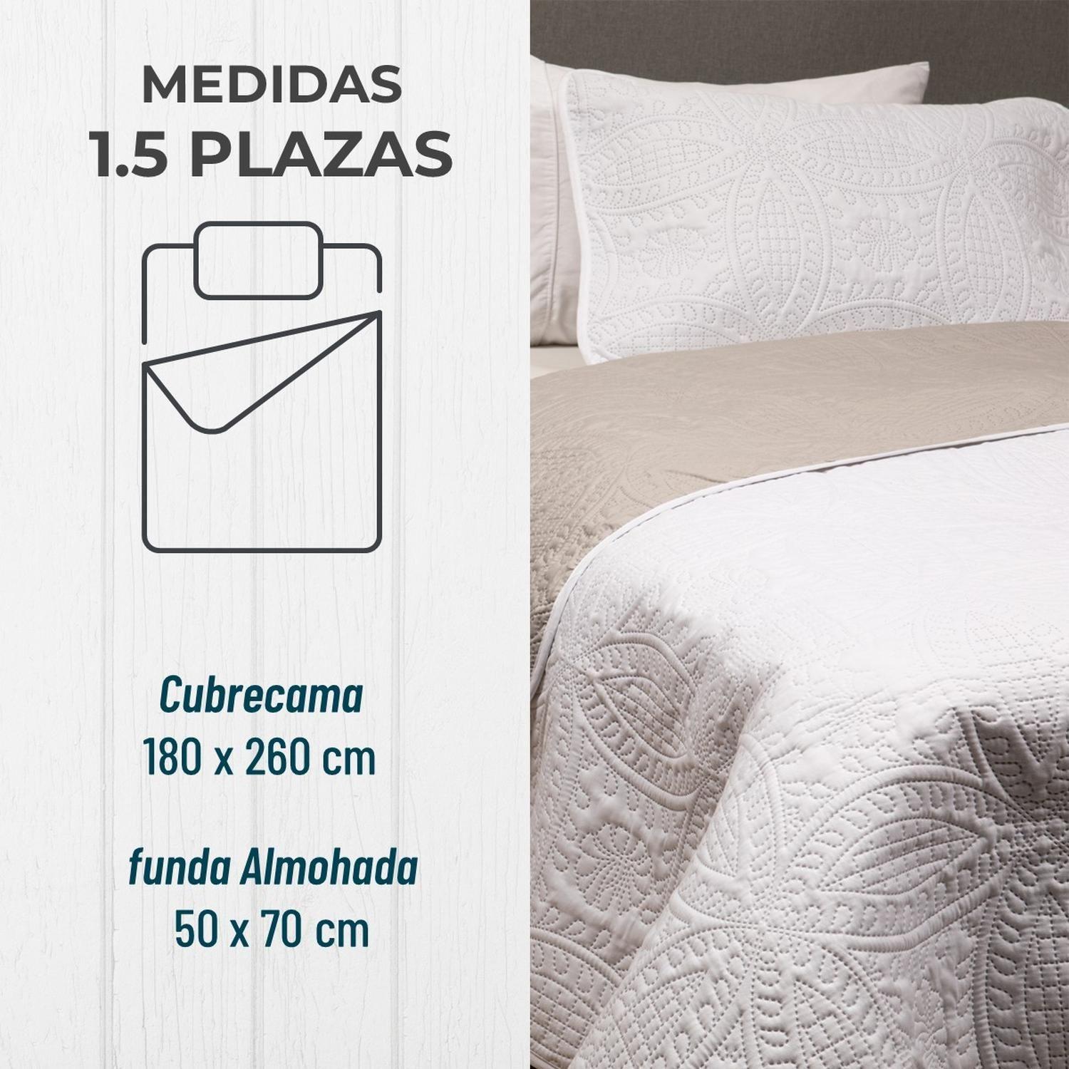 Cubrecama Quilt Reversible +Funda Almohada 1,5 Plaza-2