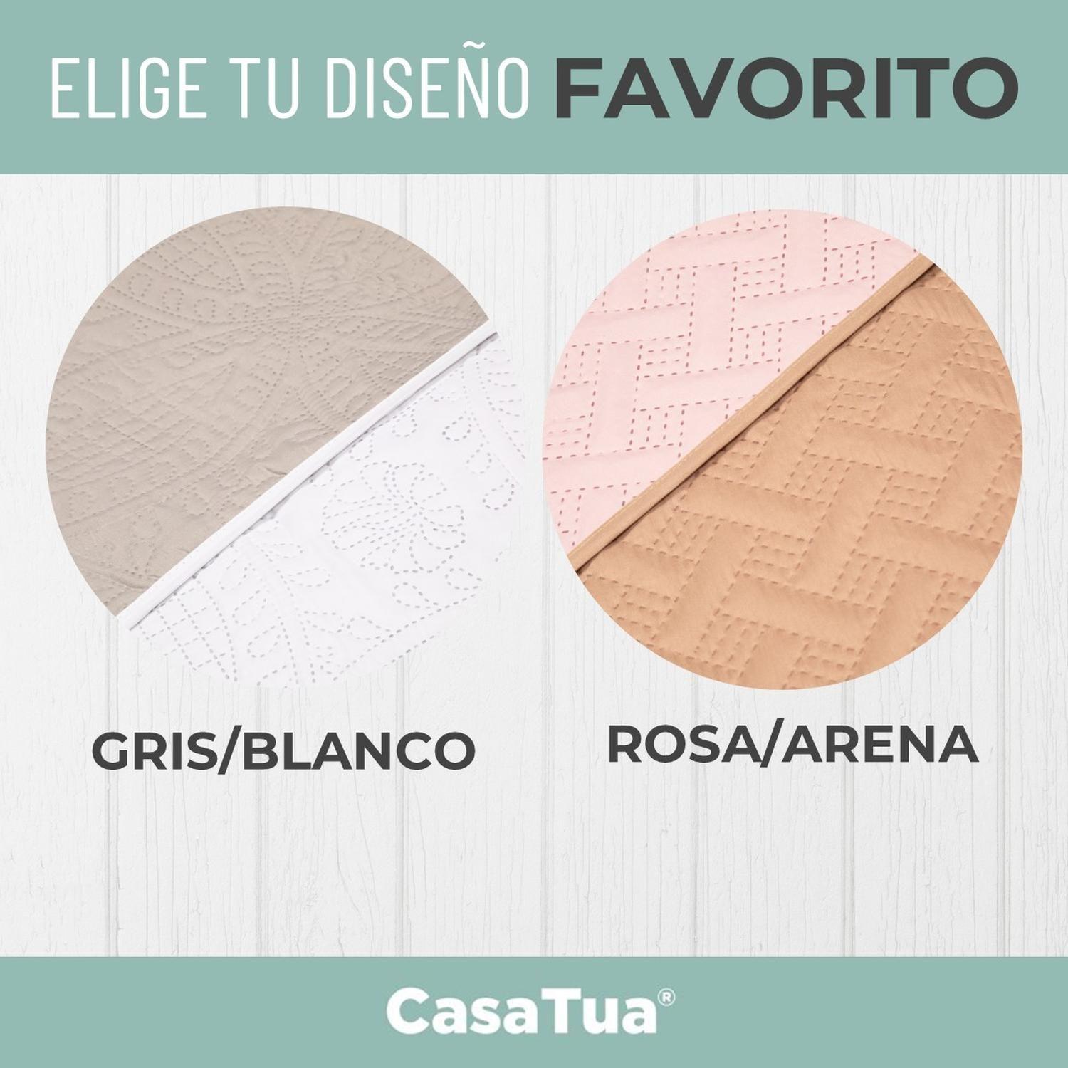 Cubrecama Quilt Reversible +Funda Almohada 1,5 Plaza-3